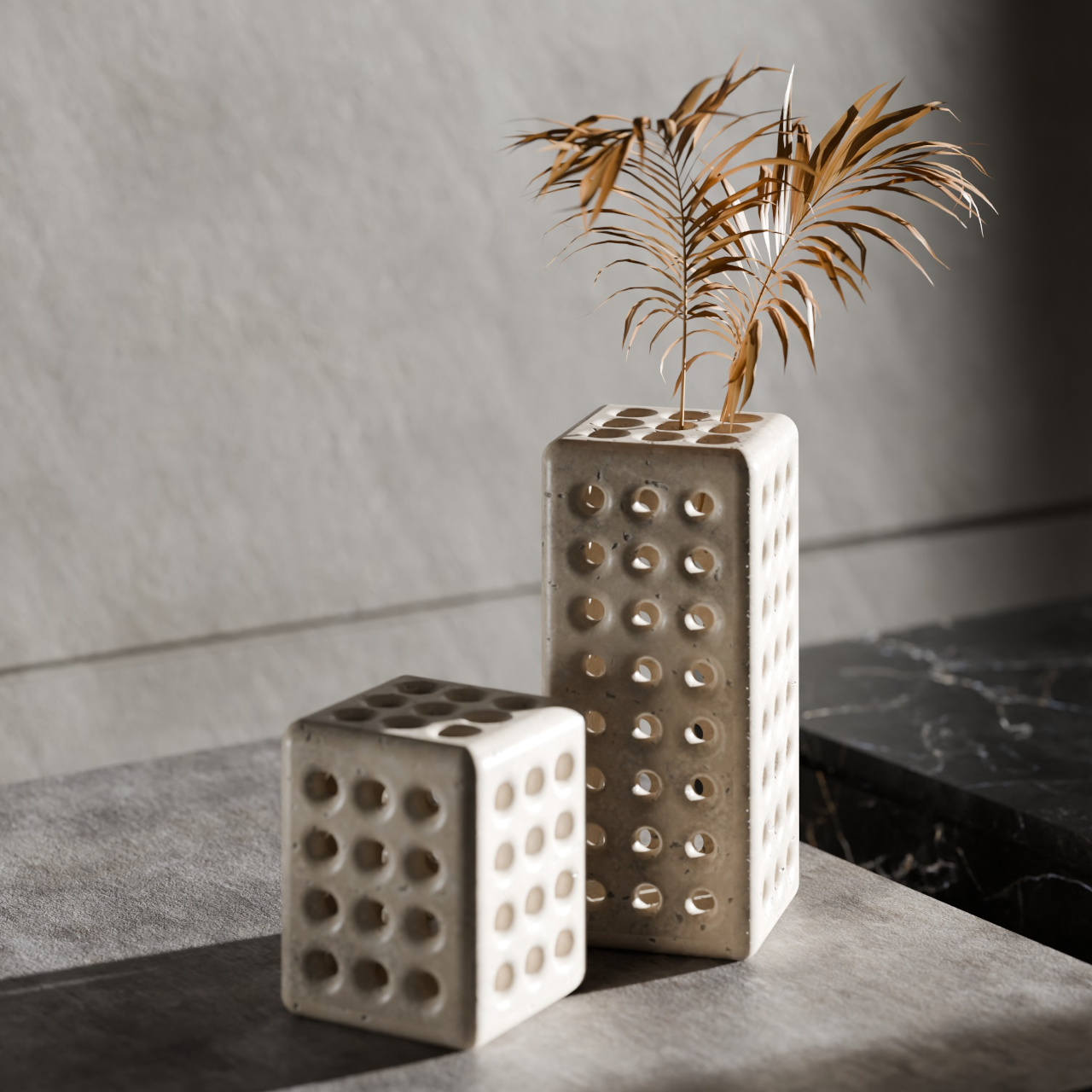 ZEROS，Perforated marble，Light and Shadow Art，Minimalist ornaments，marble decoration，