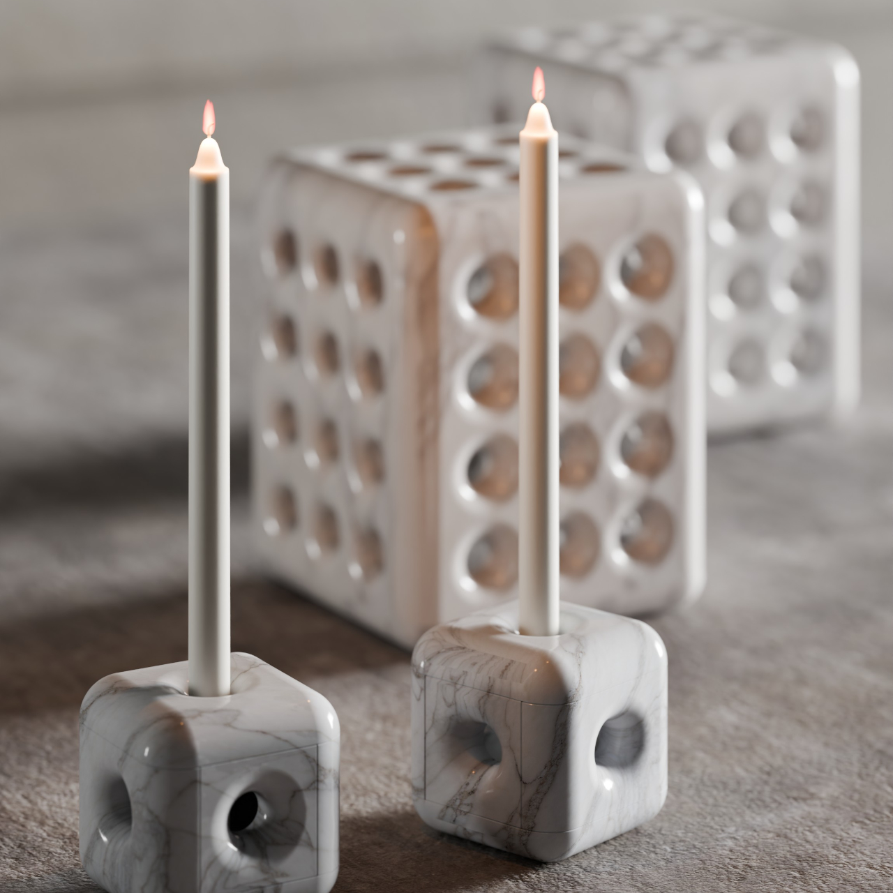 ZEROS，Perforated marble，Light and Shadow Art，Minimalist ornaments，marble decoration，