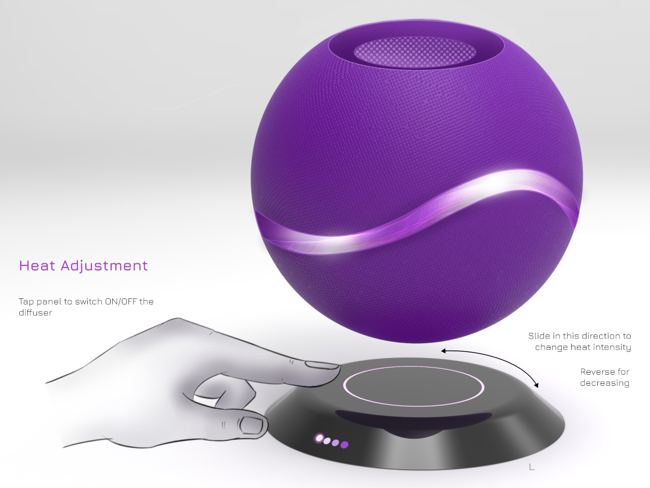 Magnetic Levitation Aromatherapy Diffuser，Aromatherapy machine，conceptual design，AER OMA，Magnetic Levitation Aromatherapy Diffuser，Aromatherapy machine，conceptual design，