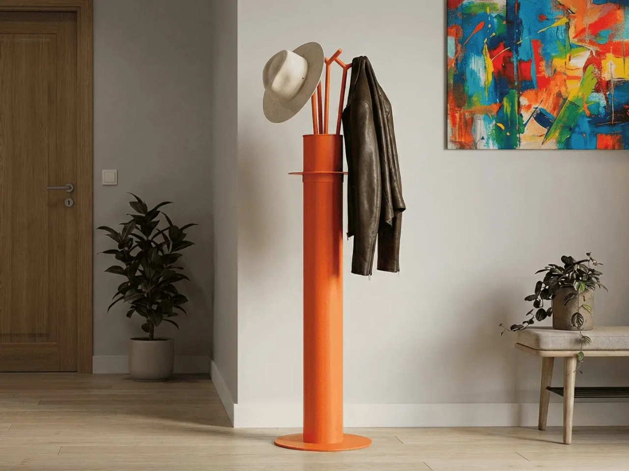 Walking Coat Rack，Multi-functional coat rack，detachable cane，two-in-one，