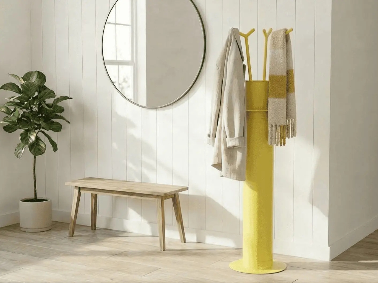 Walking Coat Rack，Multi-functional coat rack，detachable cane，two-in-one，