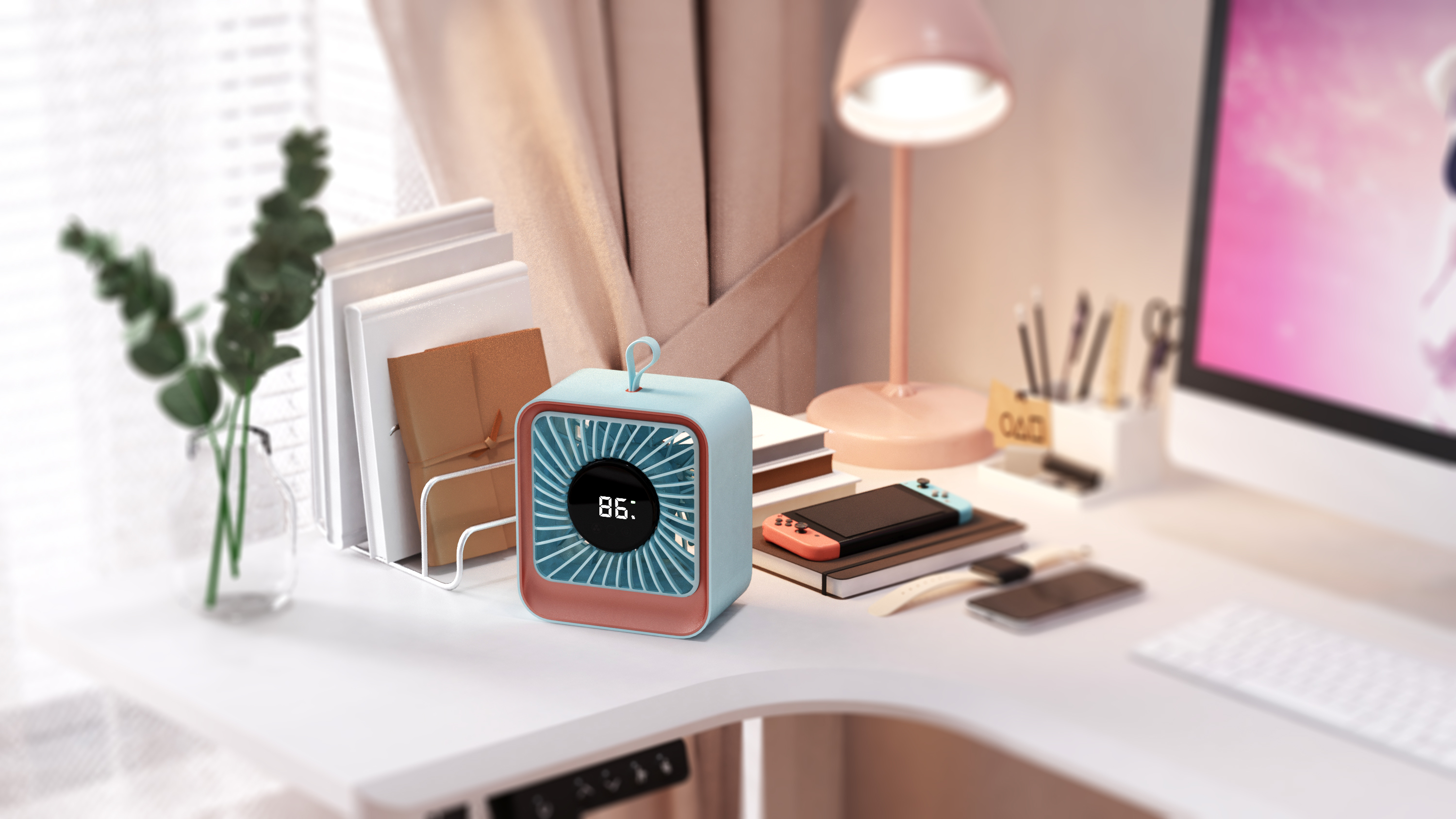 Original design，Industrial / product design，small home appliances，Desktop fan，Desktop High Speed Fan，Desktop Loop Fan，