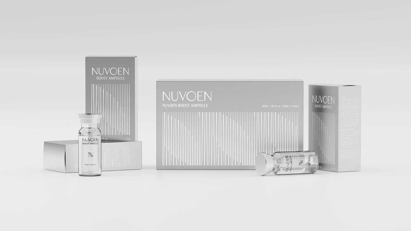 NUVOEN Ampoule，packing design，skin care products，Cosmetics，