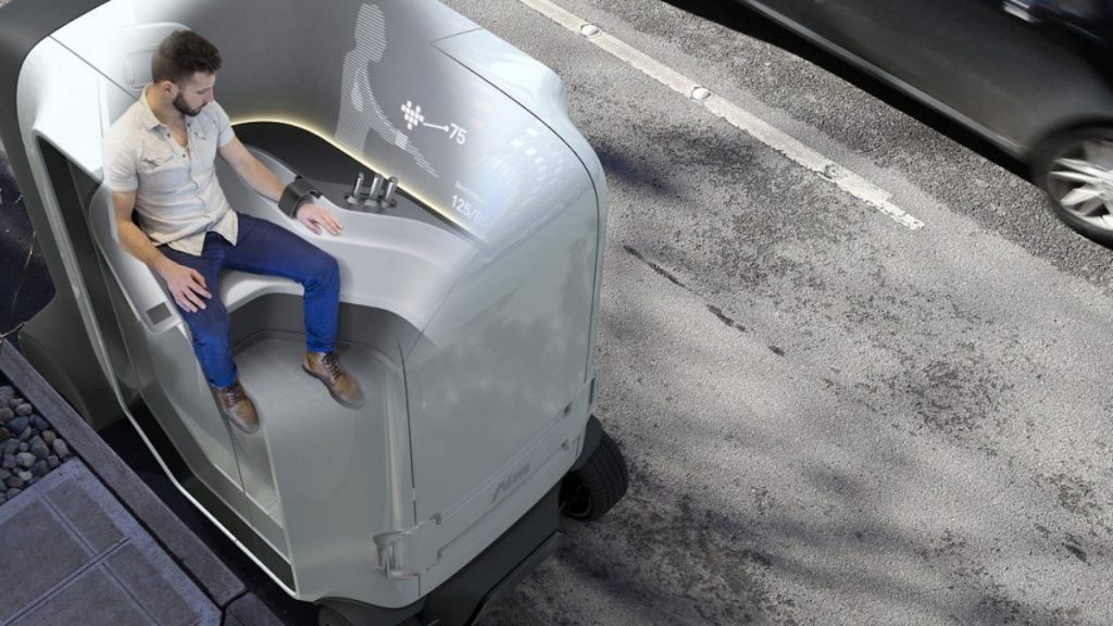 conceptual design，Driverless medical vehicle，white，