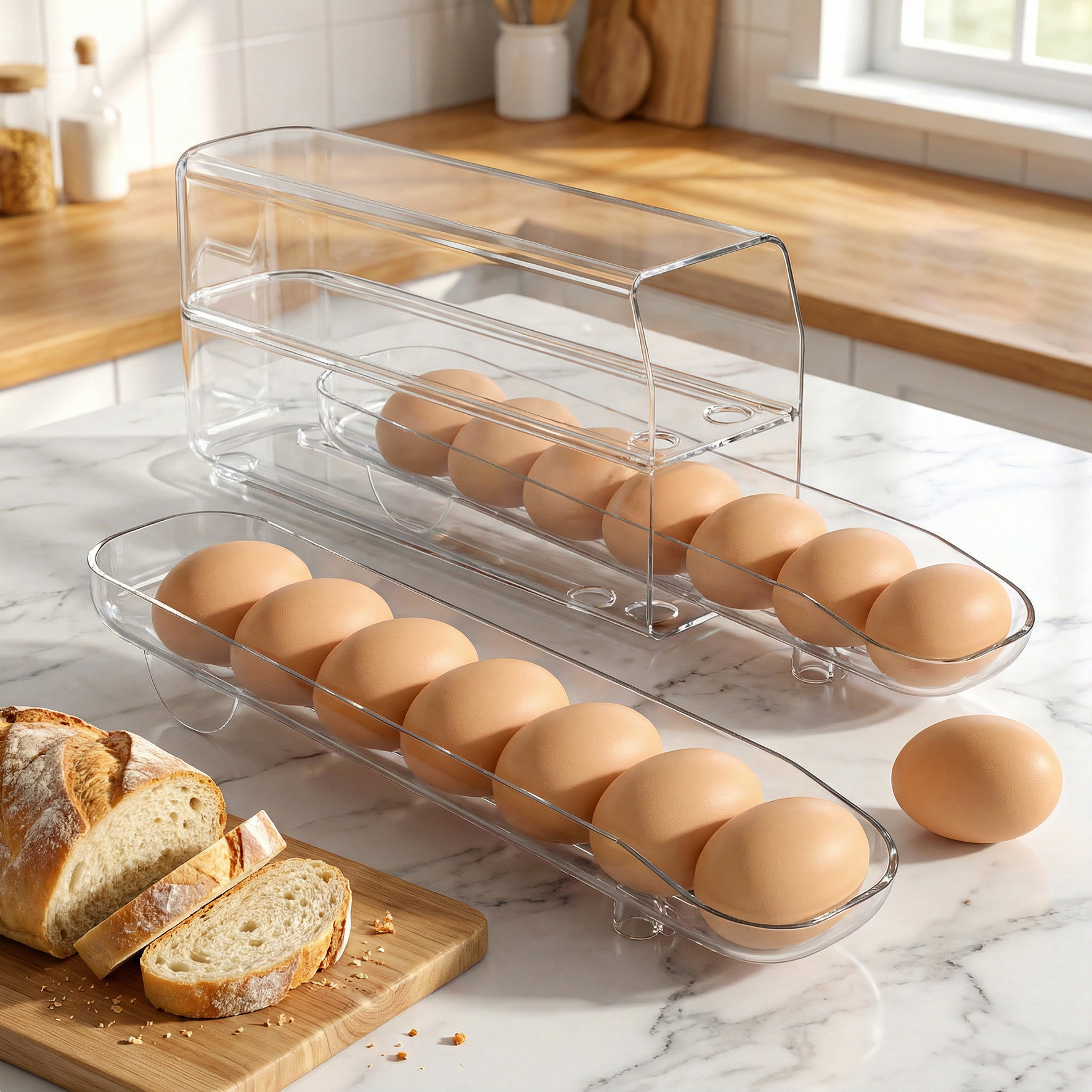 Kitchen supplies, egg box, rolling egg box，