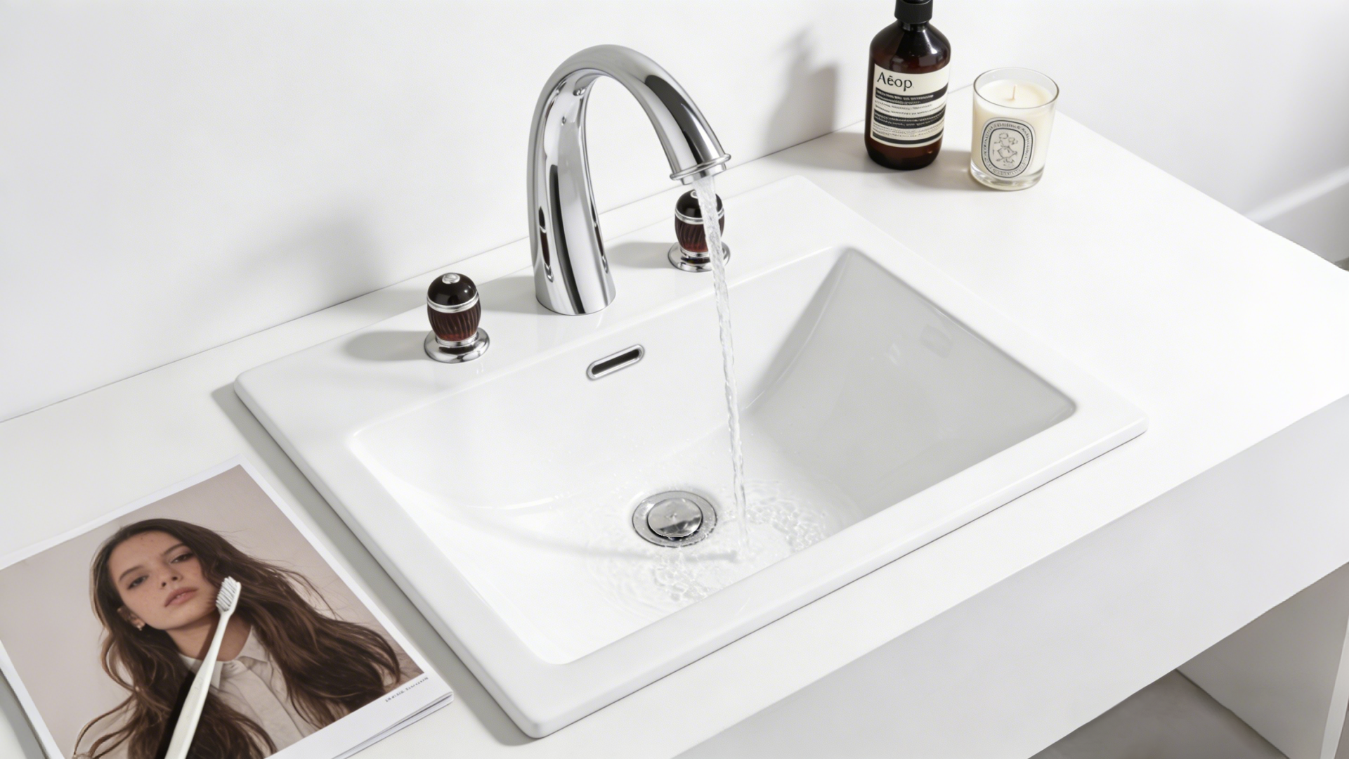 Crystal Handle; Basin Faucet; Retro; French，