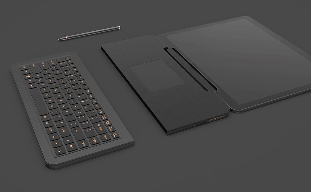 removable，computer，conceptual design，andrea mangone，wacom ，keyboard，Flat，