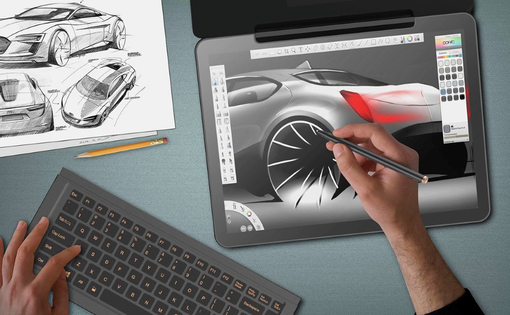 removable，computer，conceptual design，andrea mangone，wacom ，keyboard，Flat，