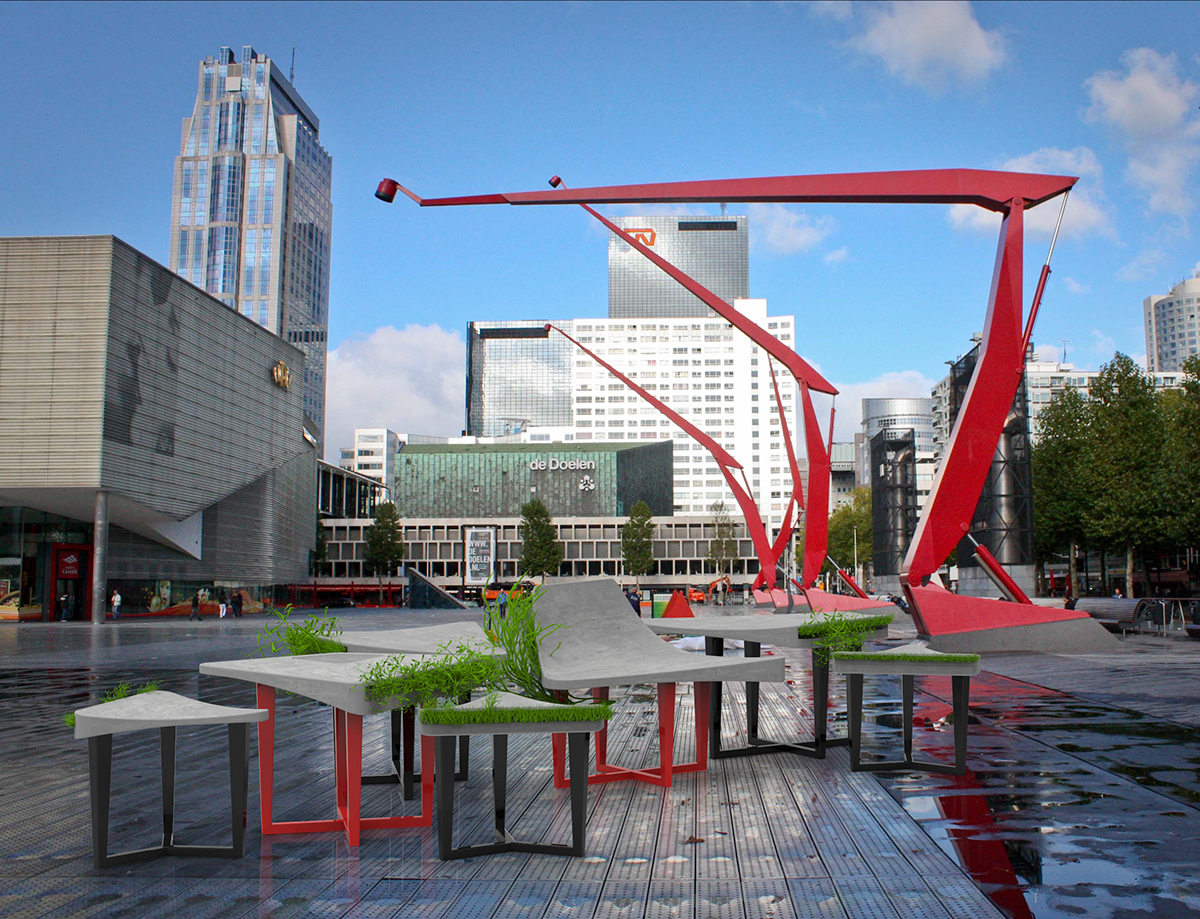 like a breath of fresh air，cement，Botany，chair，public space ，