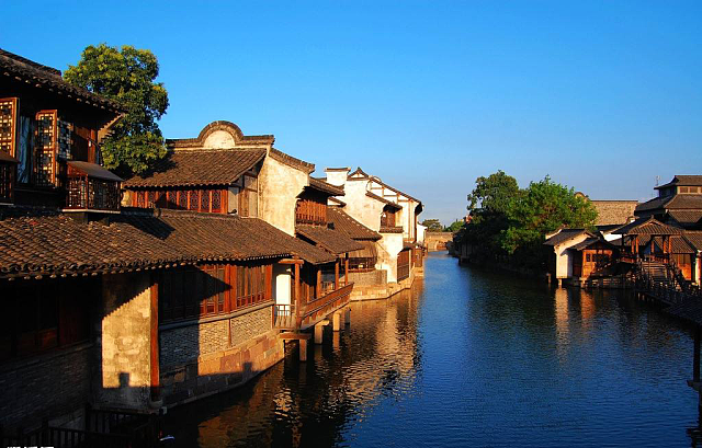 Ancient Architectural Buildings，Chinese traditional culture，Traditional elements，Chinese style，Architecture in Ming and Qing Dynasties，classic，Wooden structure，Wuzhen，traditional architecture ，cornices，