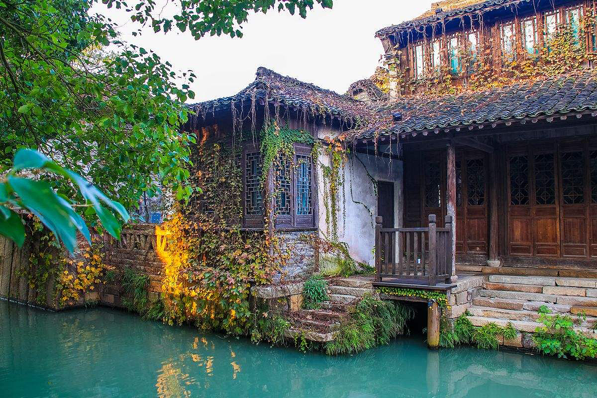 Ancient Architectural Buildings，Chinese traditional culture，Traditional elements，Chinese style，Architecture in Ming and Qing Dynasties，classic，Wooden structure，Wuzhen，traditional architecture ，cornices，