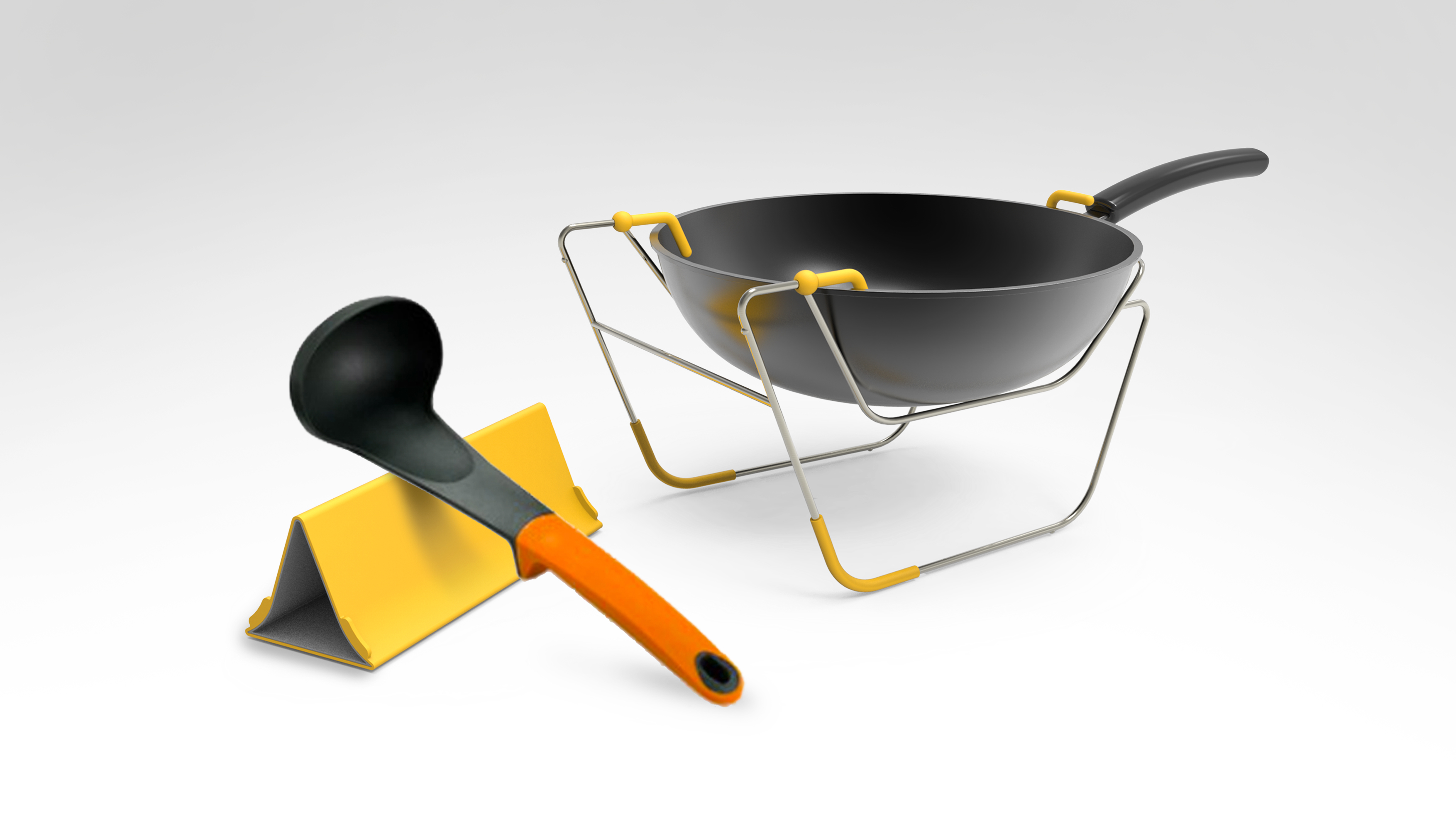 One armed disabled, kitchen supplies, frying pan support，