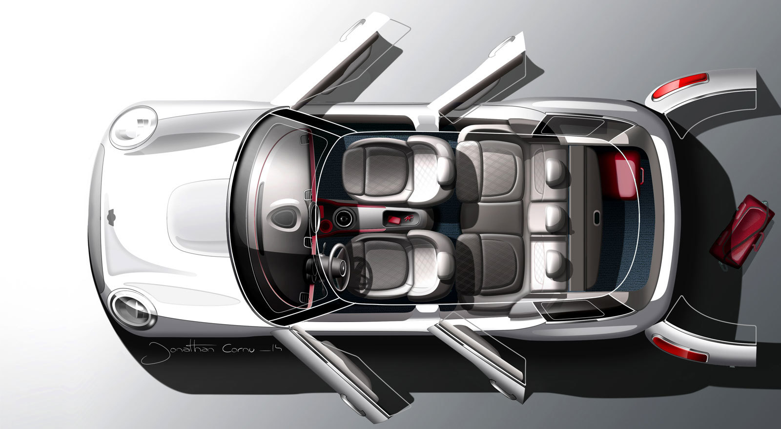 Automobile design，vehicle，Hand drawn，bmw，mini，