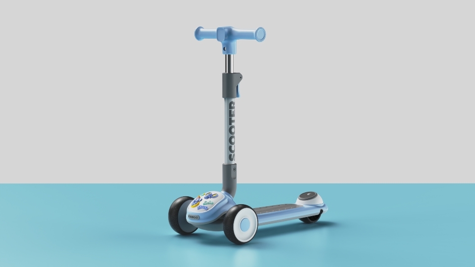 Children's scooter with interchangeable head，