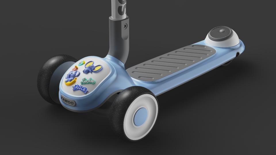 Children's scooter with interchangeable head，