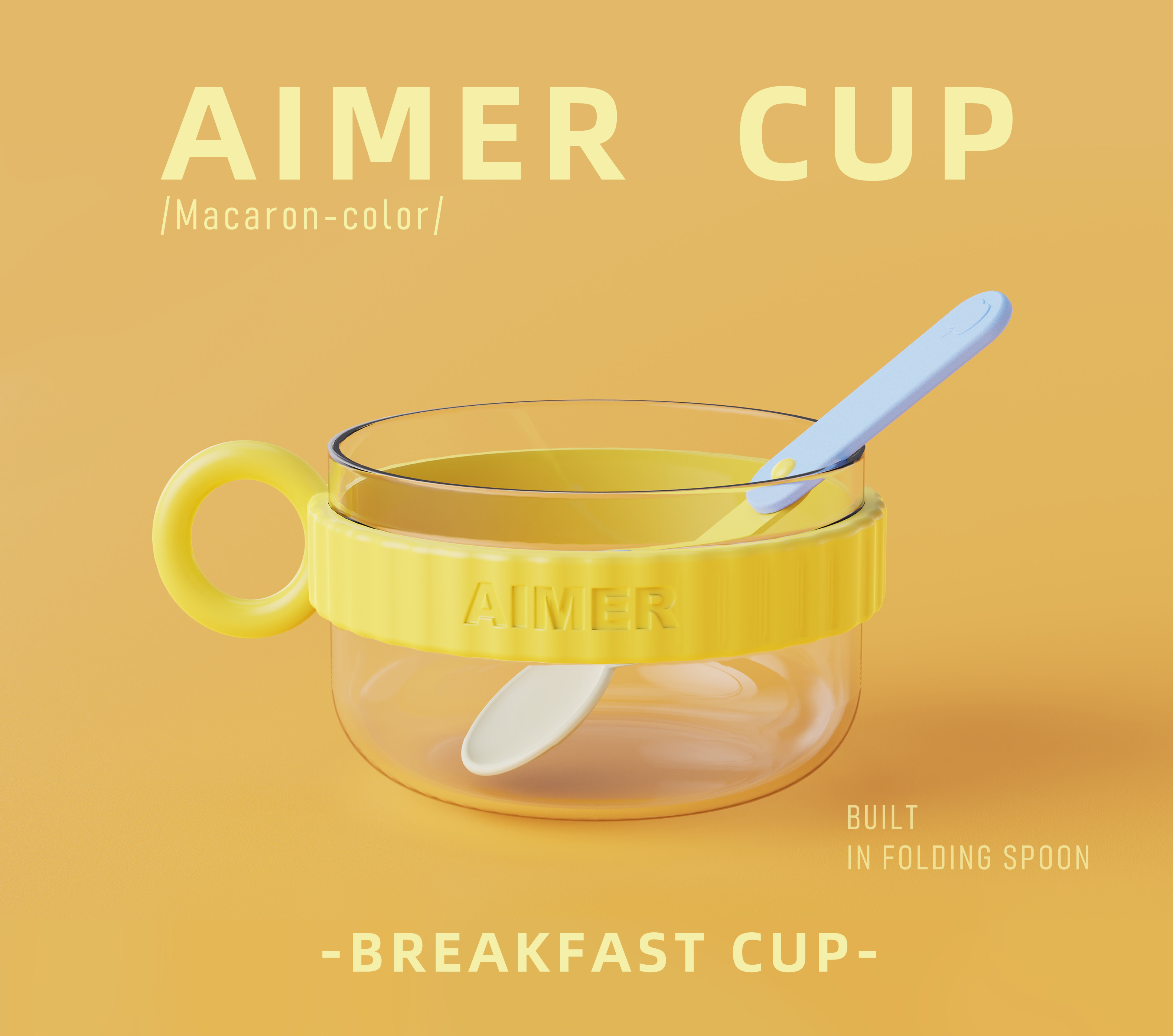 Oatmeal cup，Macarone color system，Breakfast Cup，