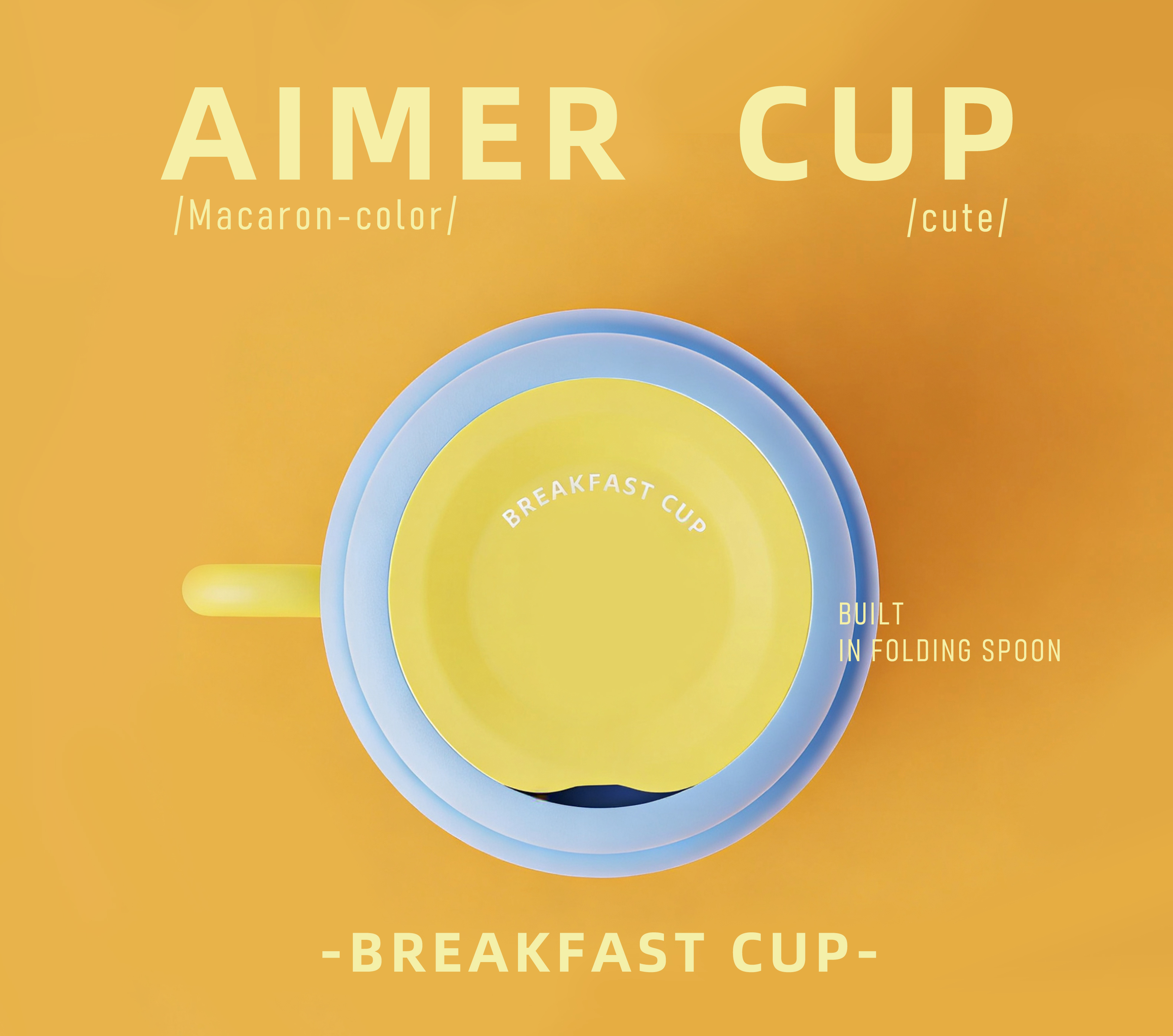 Oatmeal cup，Macarone color system，Breakfast Cup，