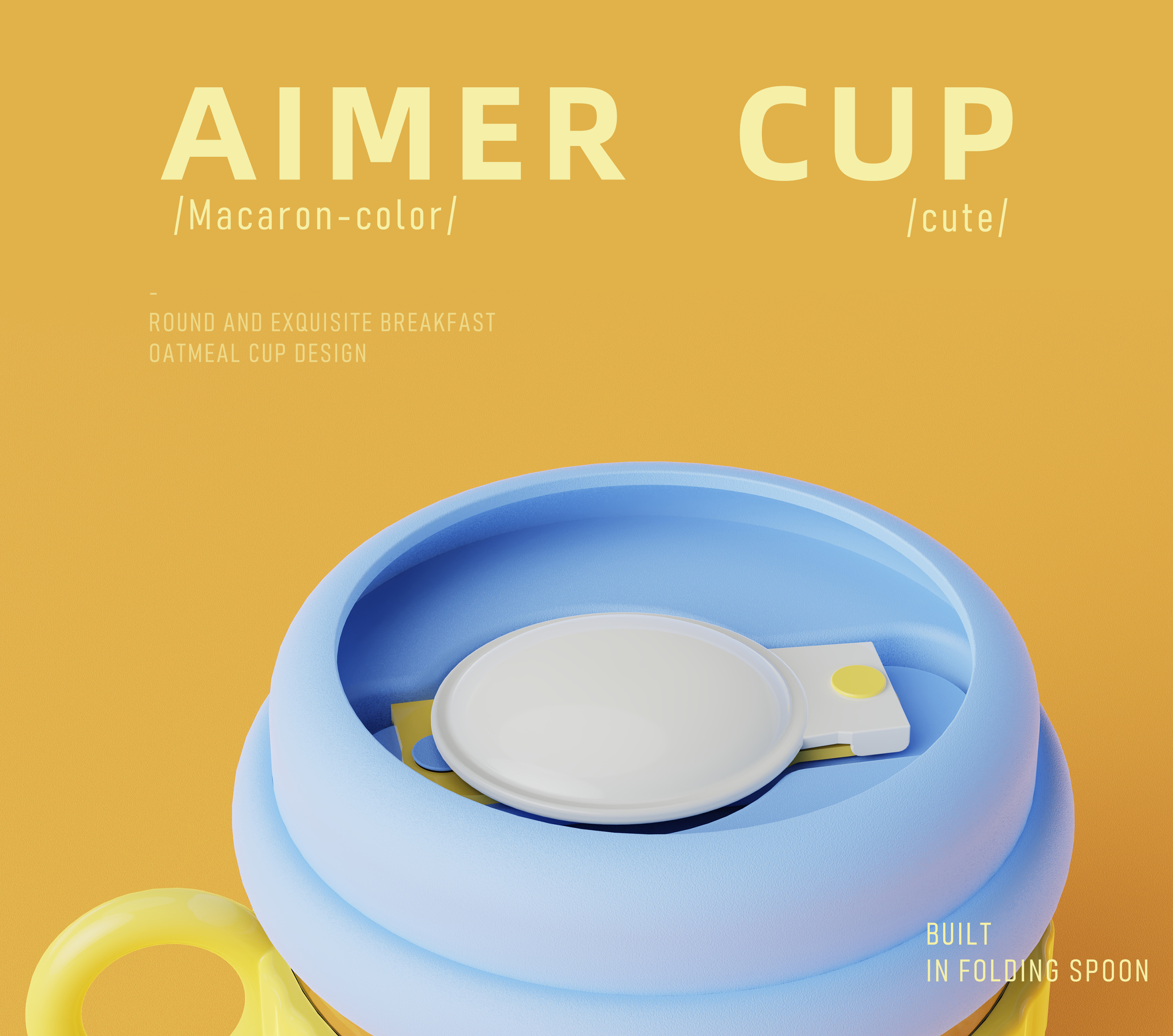 Oatmeal cup，Macarone color system，Breakfast Cup，