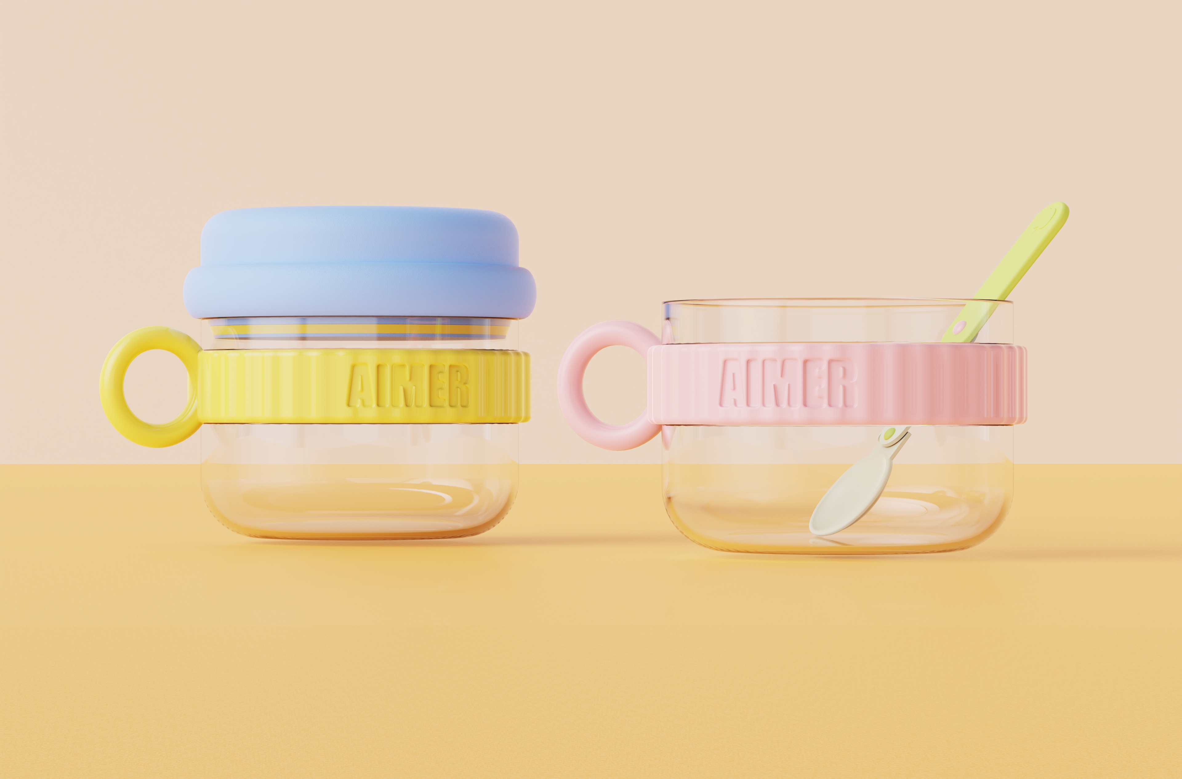 Oatmeal cup，Macarone color system，Breakfast Cup，