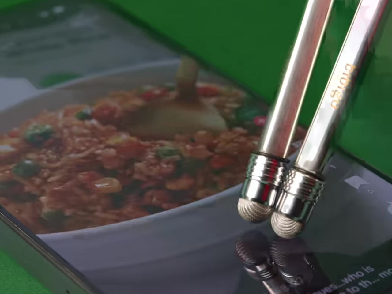 bibigo，ScrollSticks，Touch screen chopsticks，Meal-eating神器，Creative tableware，