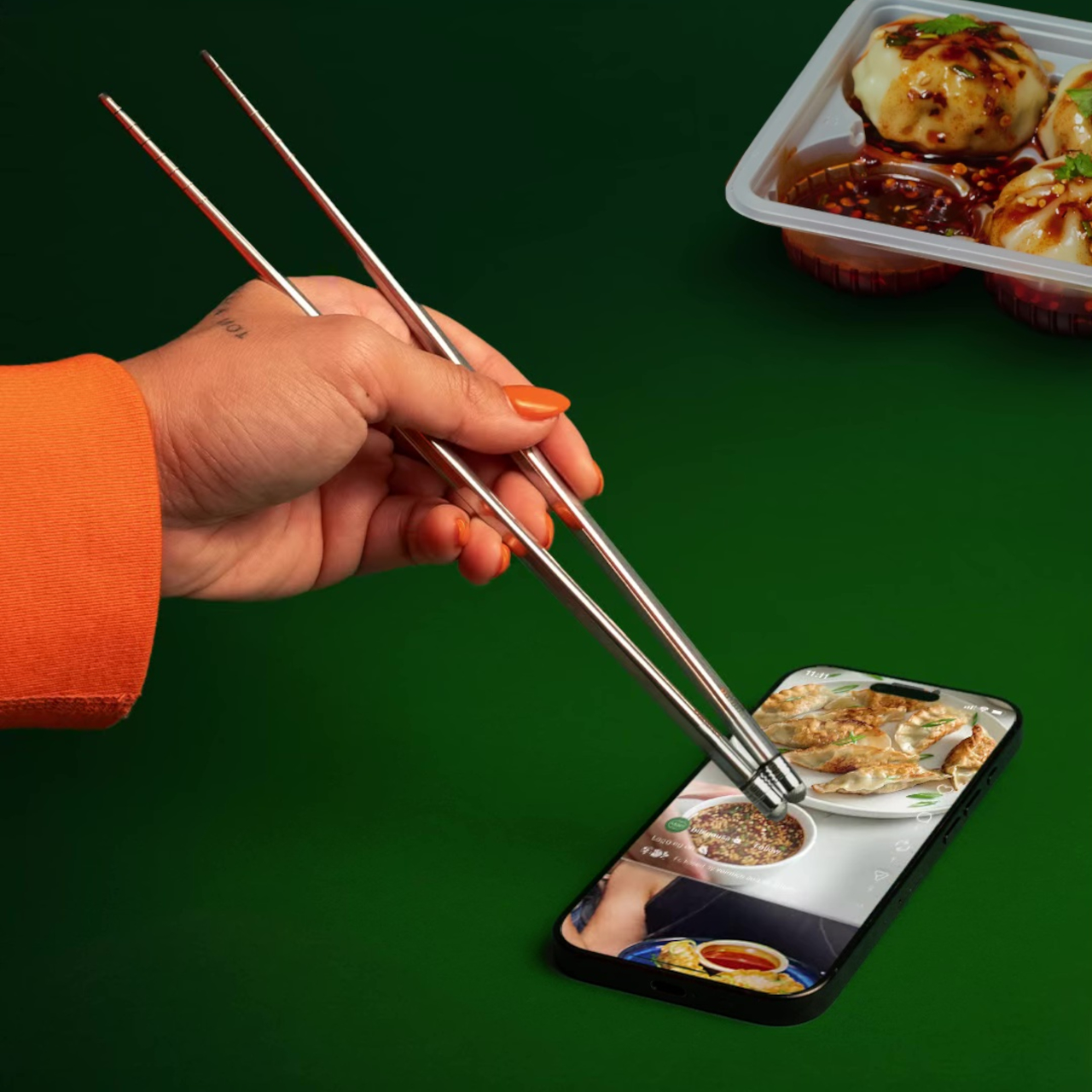 bibigo，ScrollSticks，Touch screen chopsticks，Meal-eating神器，Creative tableware，