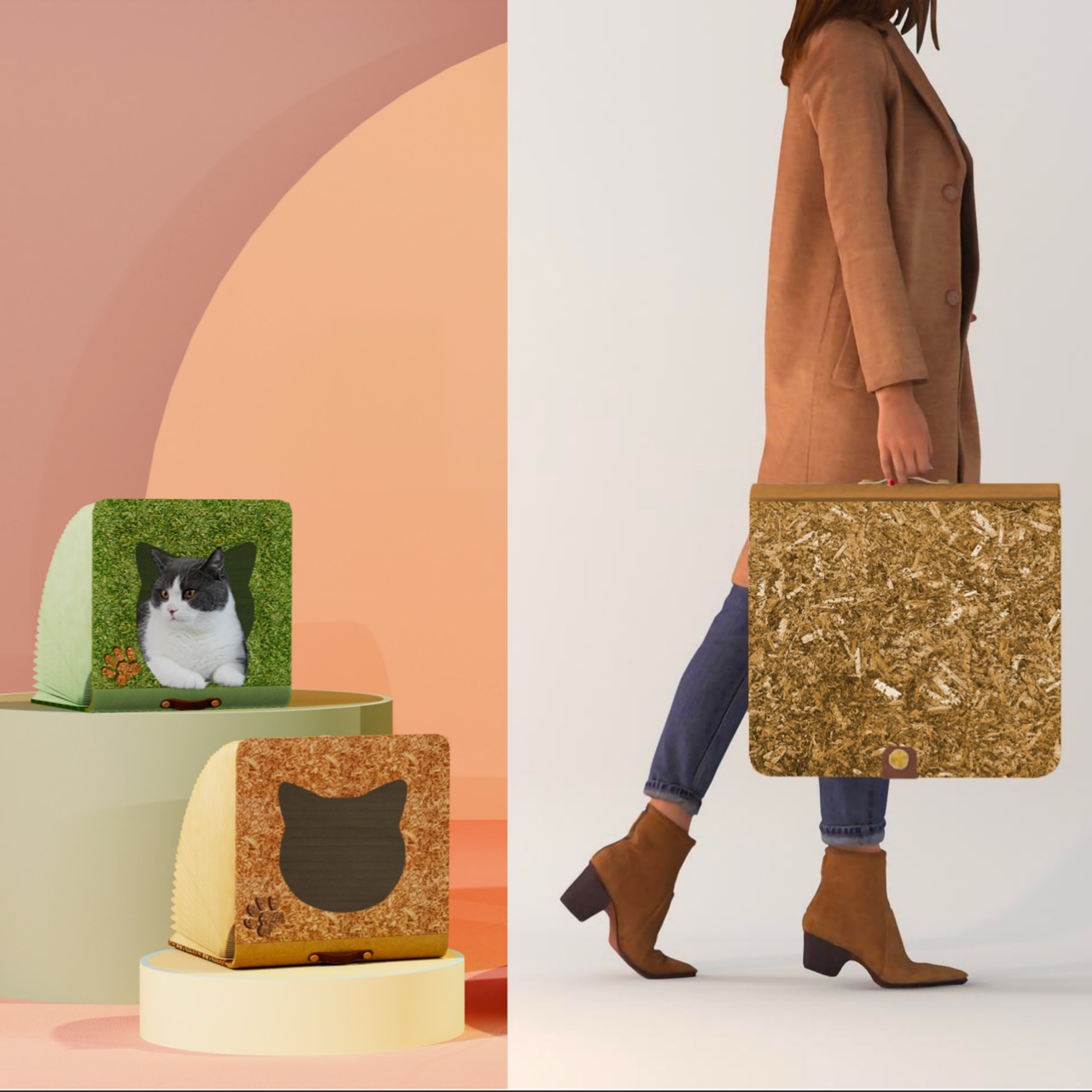 FurBallRetreat，Folding cat nest，organ，Pet Supplies & Pet，Save space，