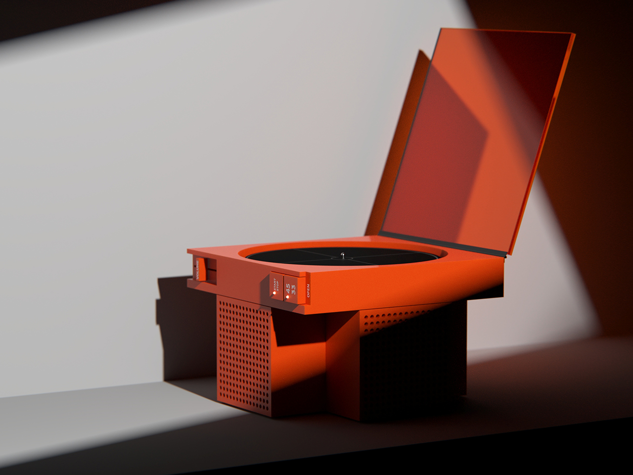 Vinyl record player，Art record player，ID Concept，Wall-mounted phono，sound aesthetics，