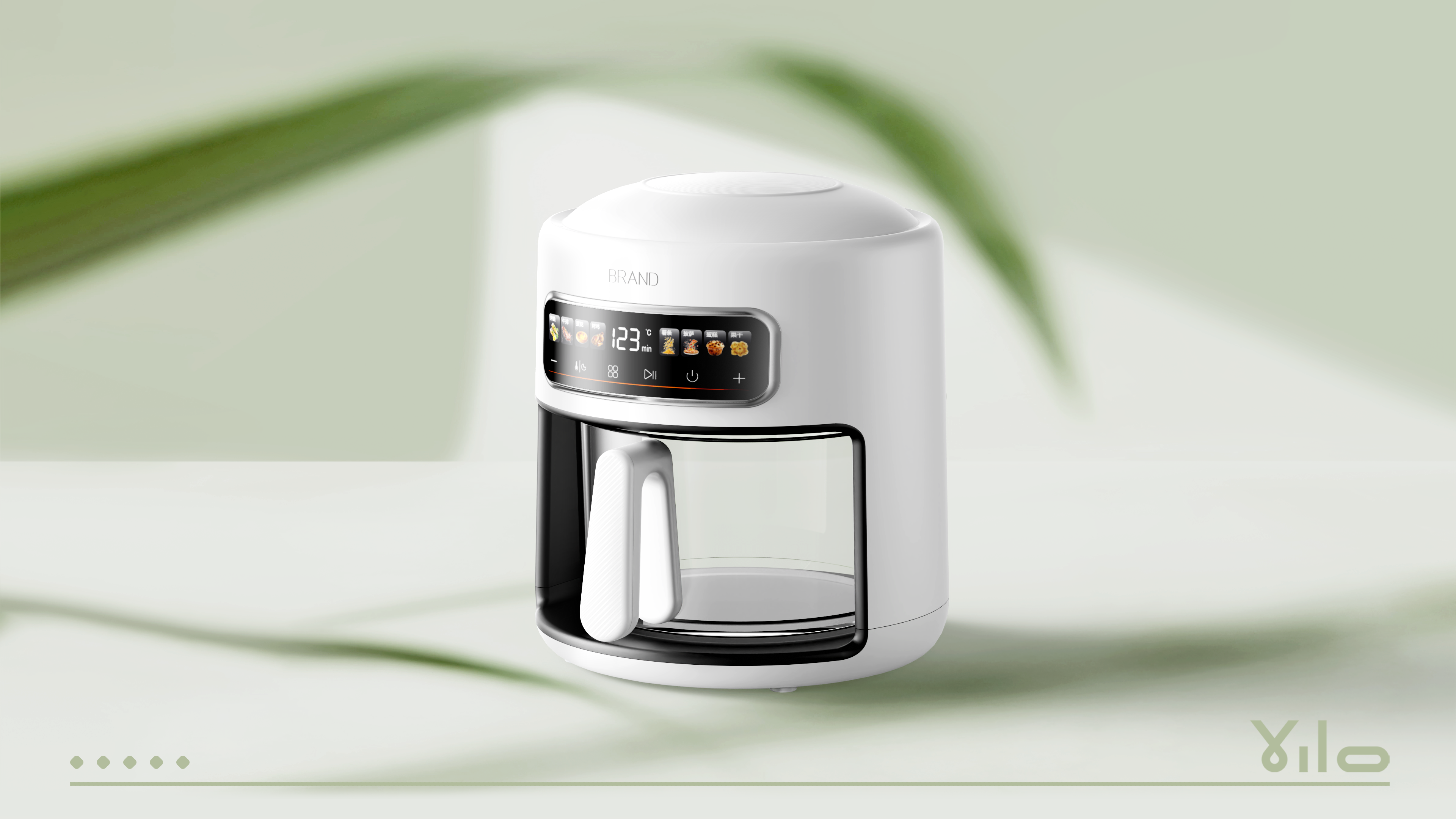 Air fryer，Enamel pot，fashion，modern，White products，small home appliances，