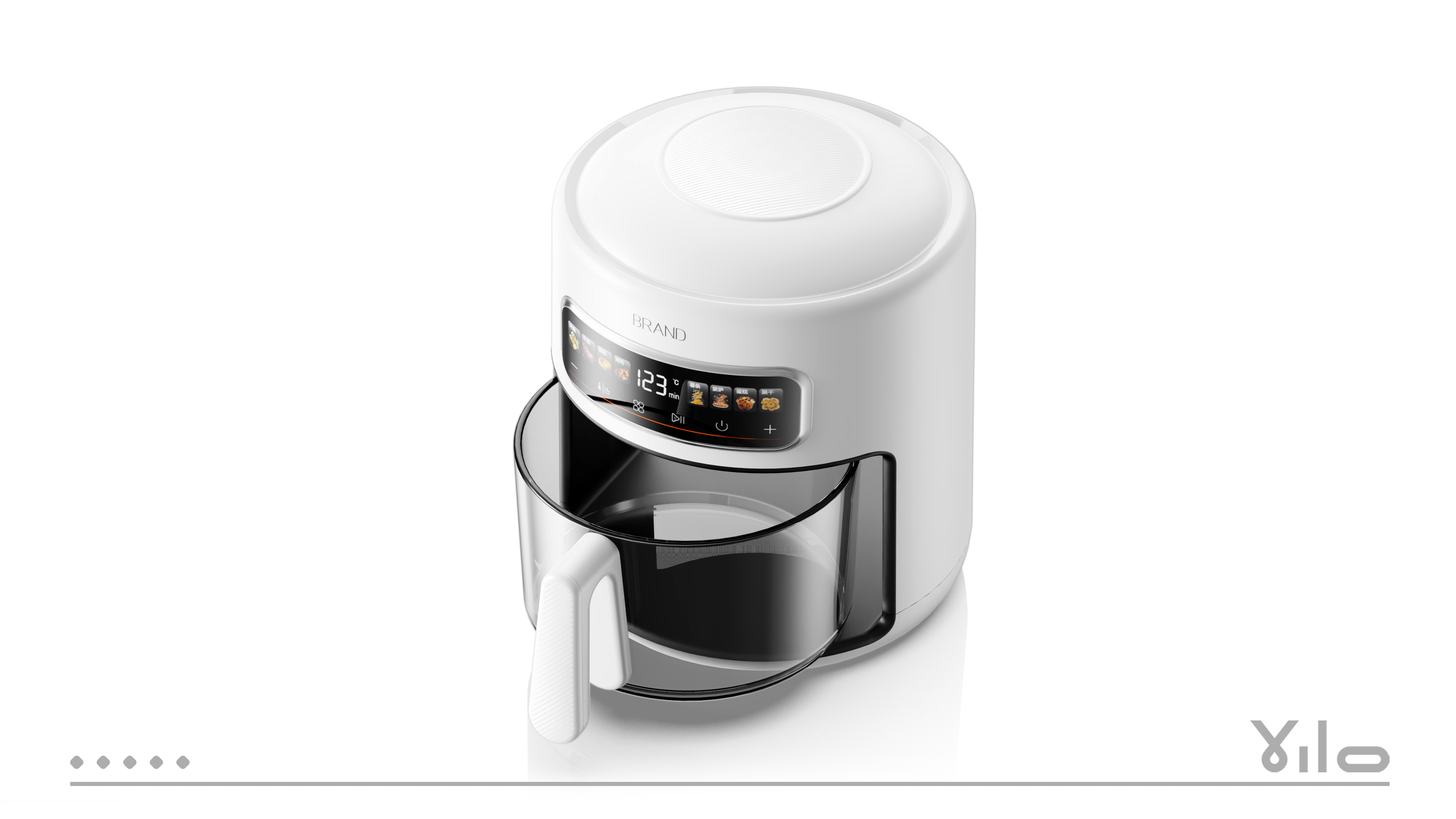 Air fryer，Enamel pot，fashion，modern，White products，small home appliances，