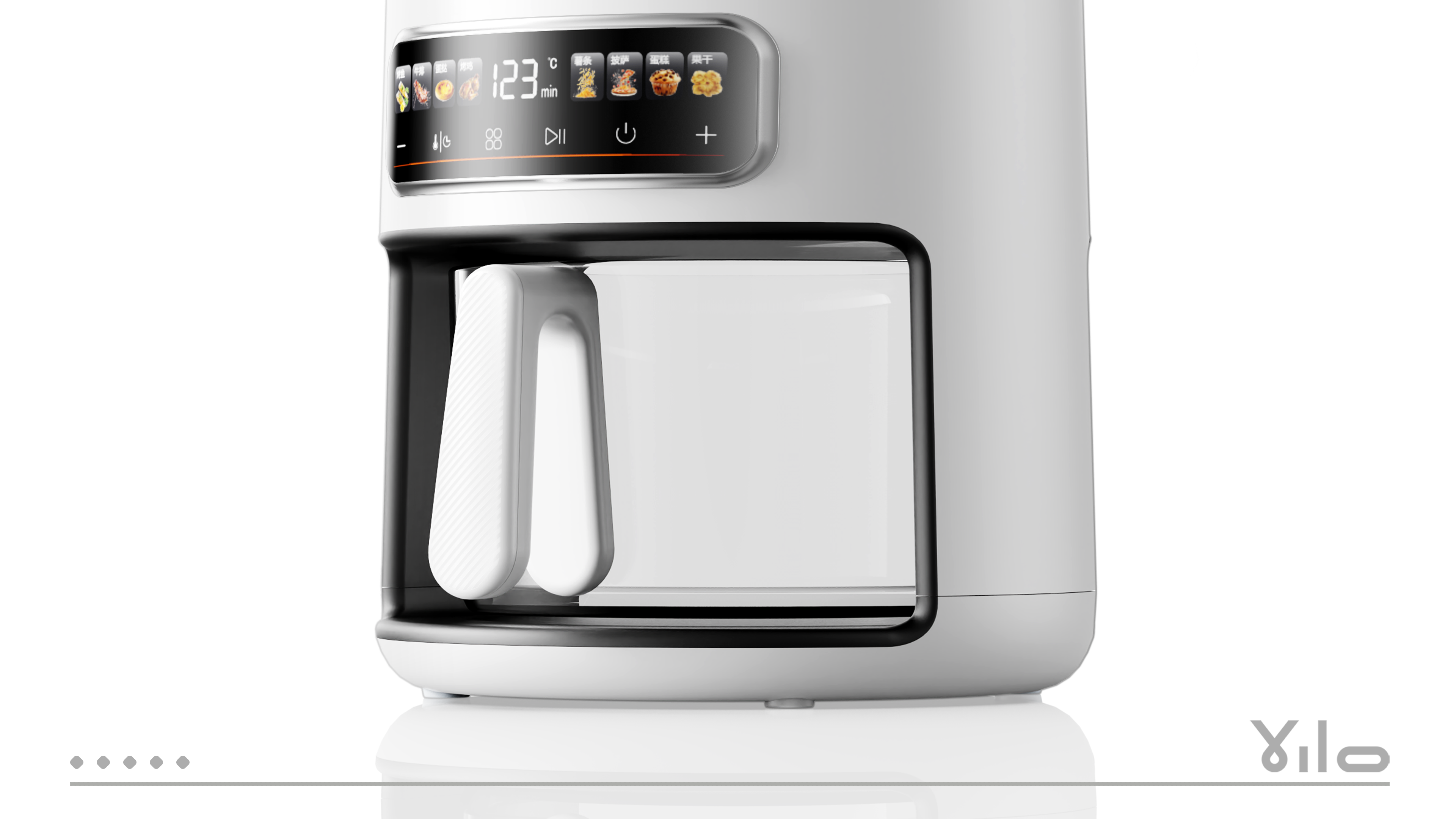 Air fryer，Enamel pot，fashion，modern，White products，small home appliances，