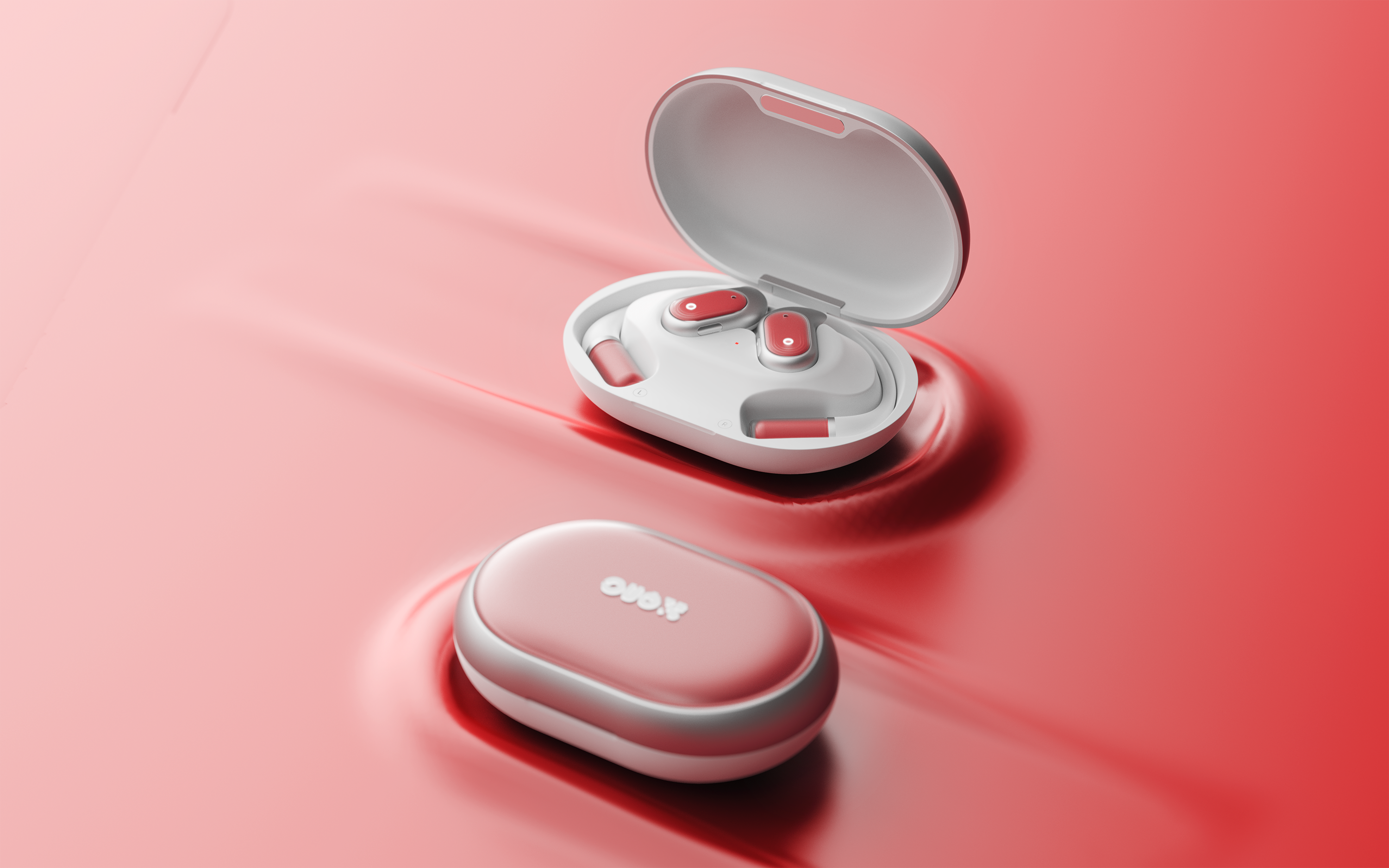 Liquid foundation or lipstick headphones，Ear hanging type earphone，3C digital products，Design inspiration，