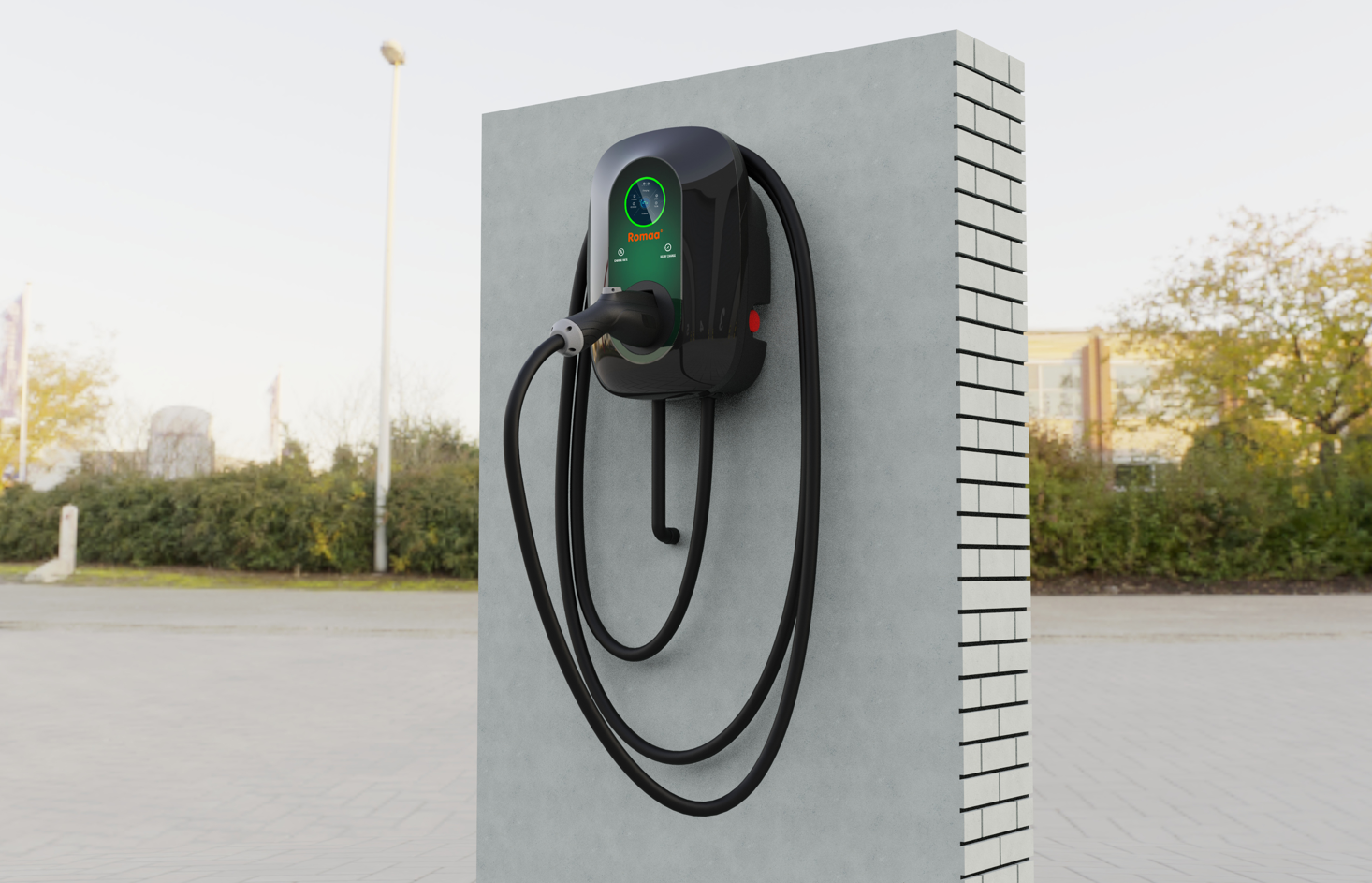 Wall-mounted AC charging pile，