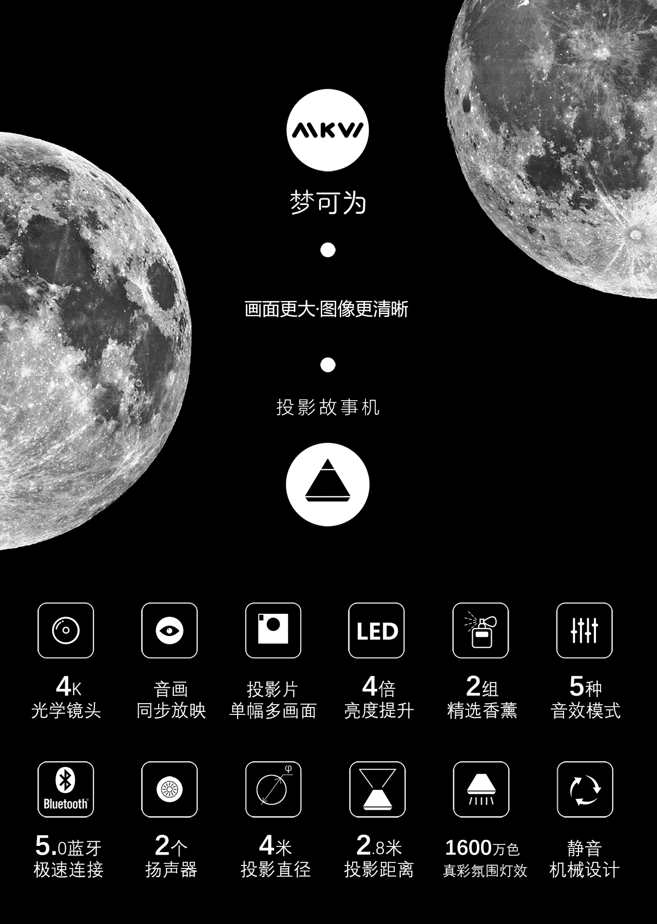 Story machine, 4K projection, aromatherapy, stereo，