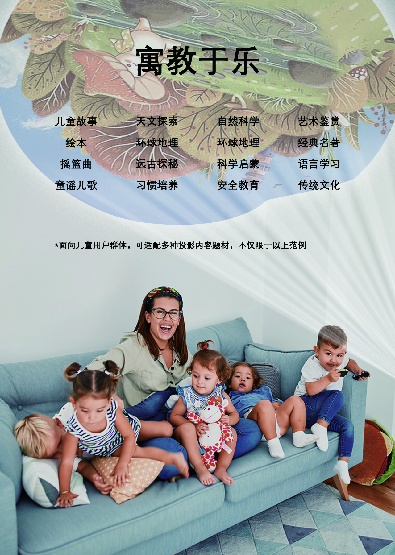 Story machine, 4K projection, aromatherapy, stereo，