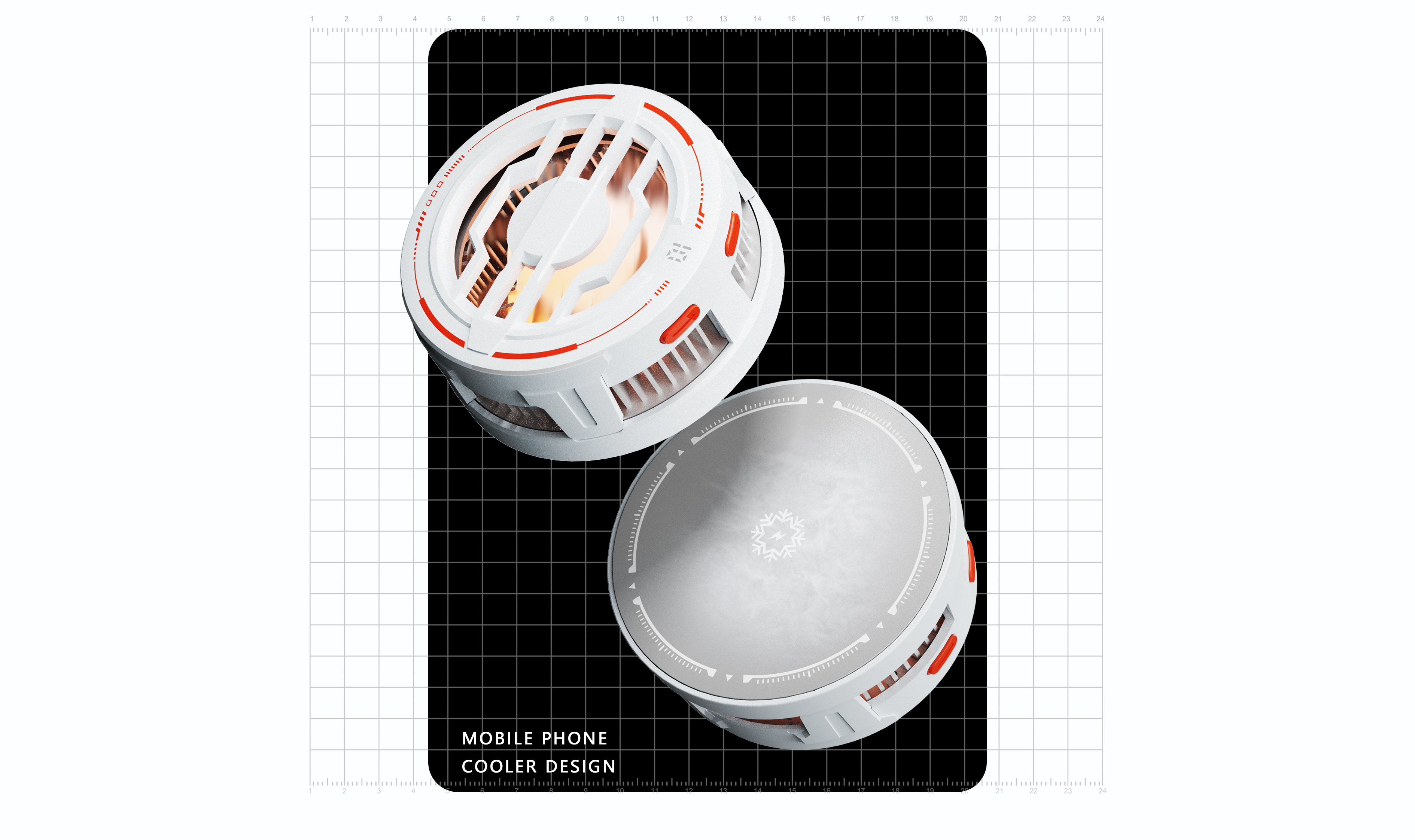 Digital products, mobile phone radiator, original design，