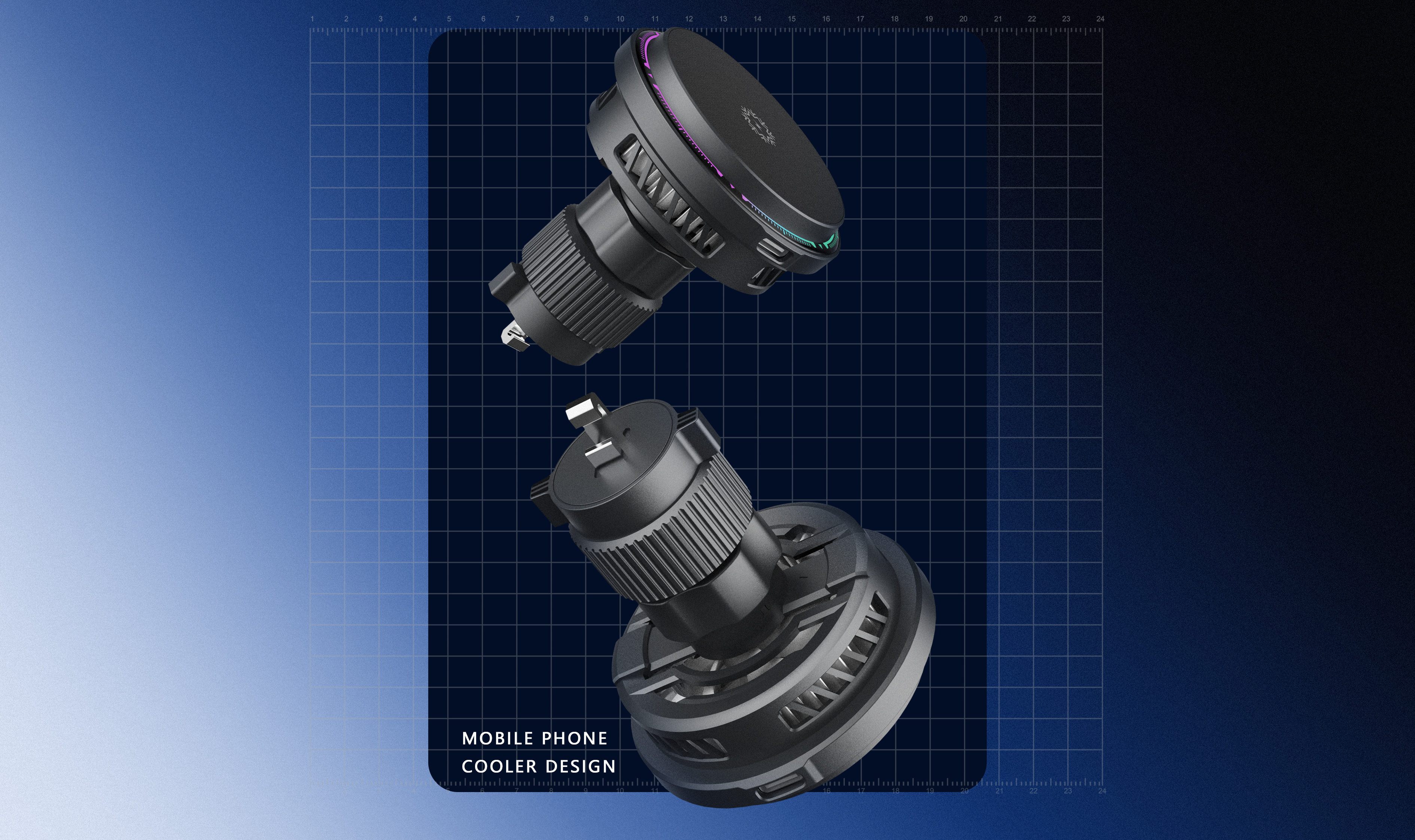 Digital products, mobile phone radiator, original design，