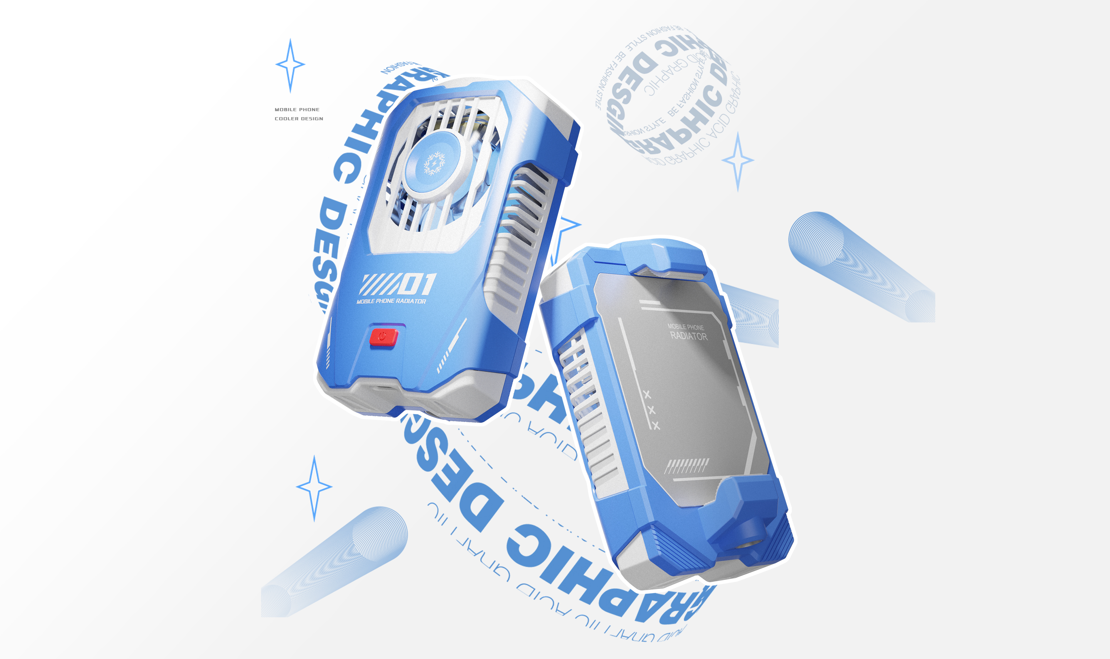 Digital products, mobile phone radiator, original design，