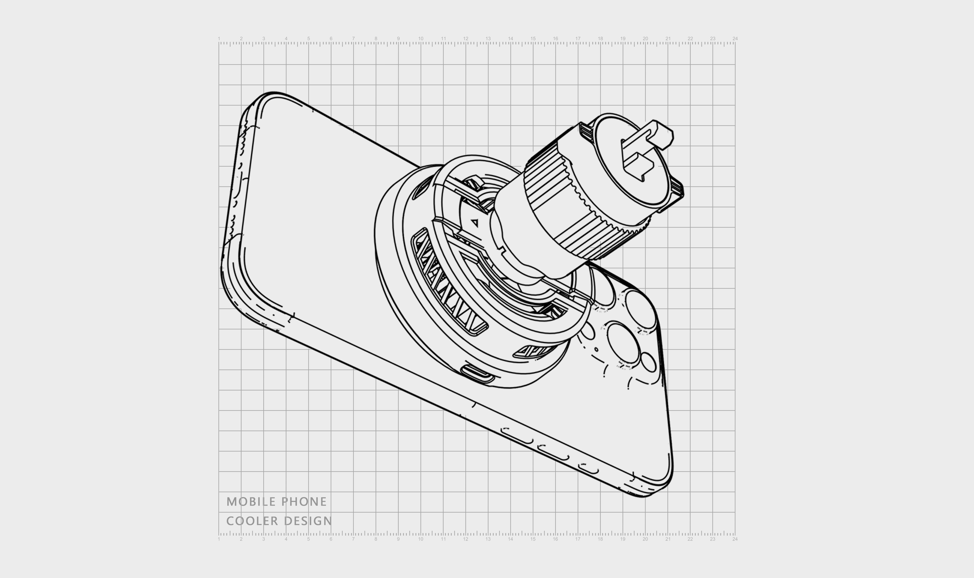 Digital products, mobile phone radiator, original design，