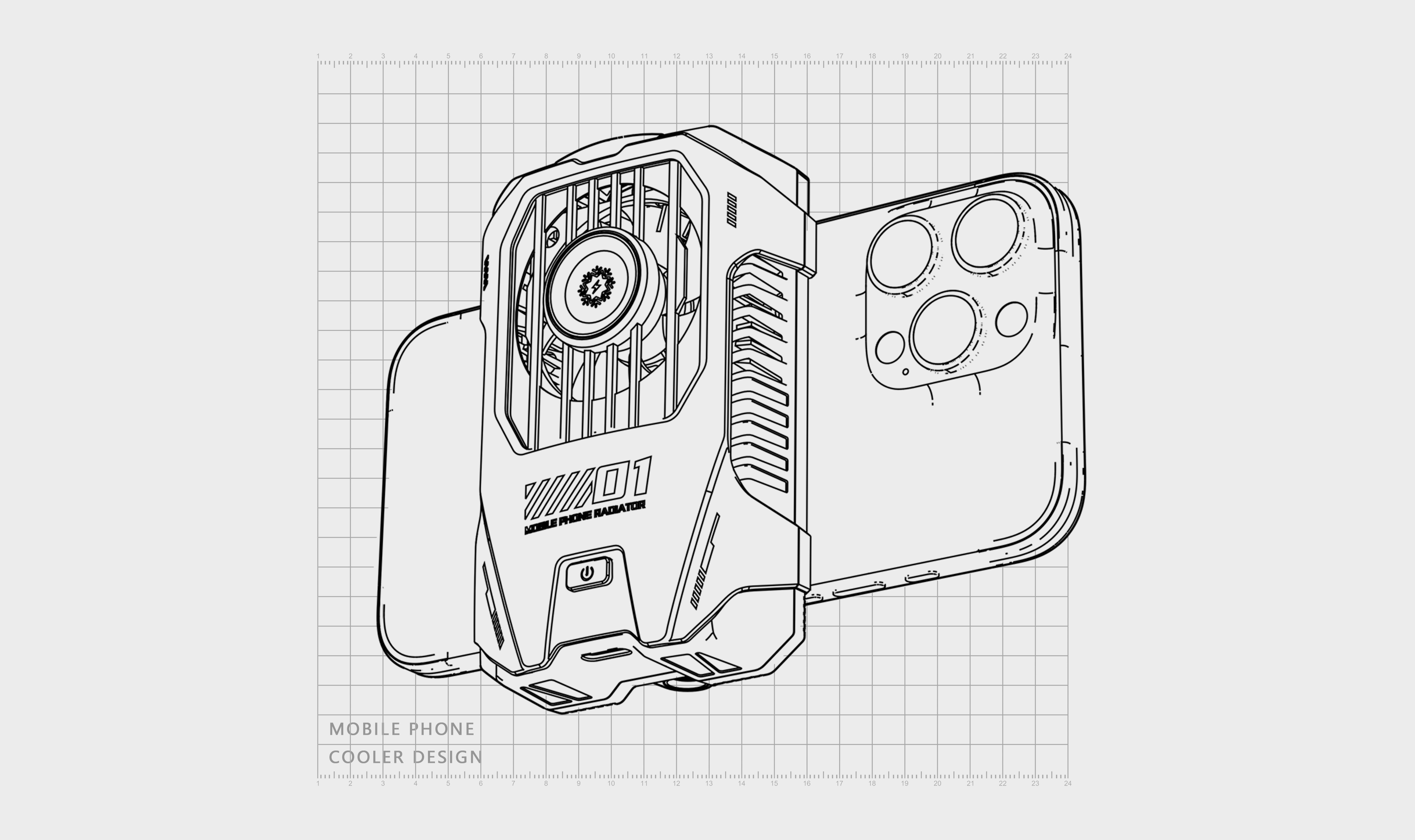 Digital products, mobile phone radiator, original design，