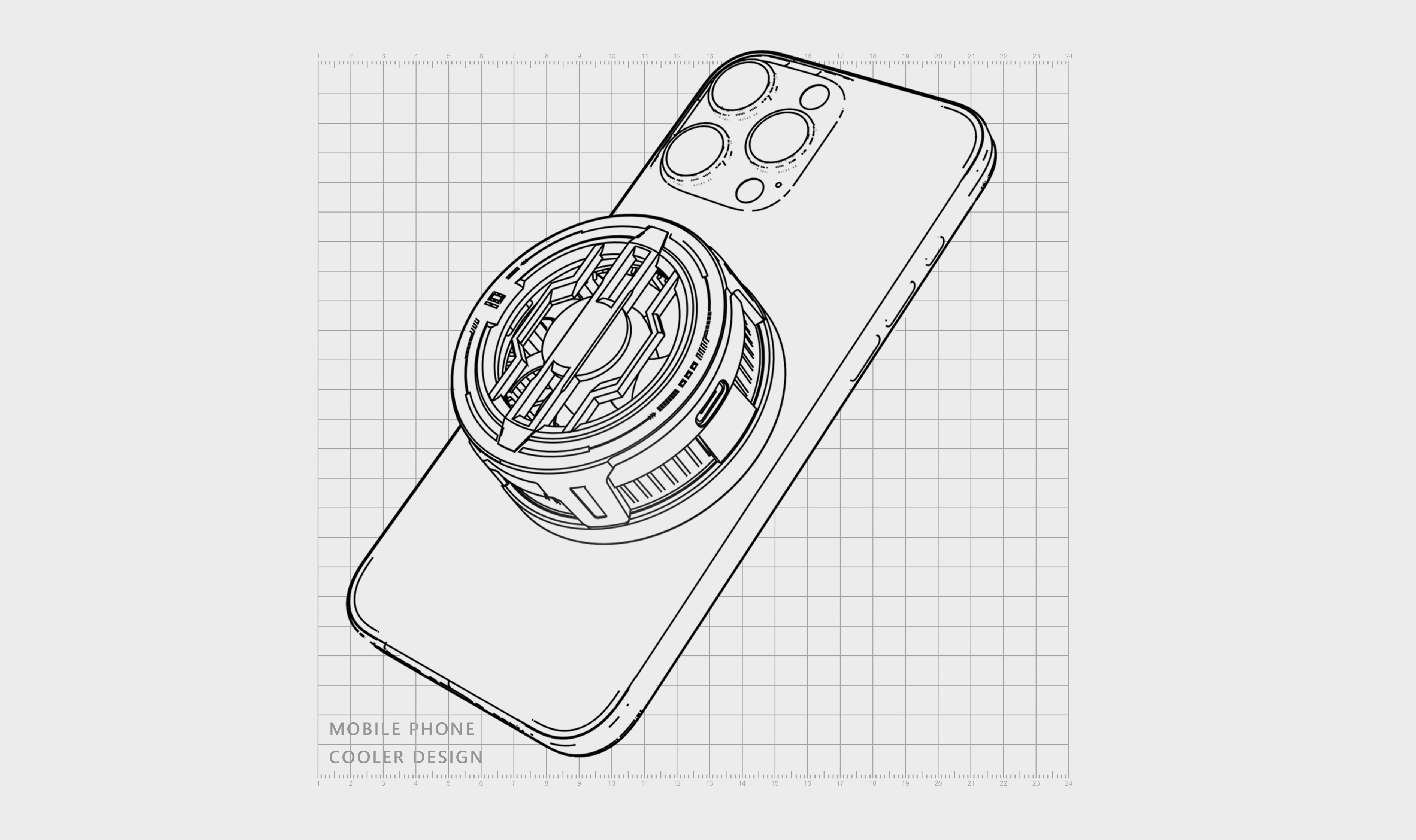 Digital products, mobile phone radiator, original design，