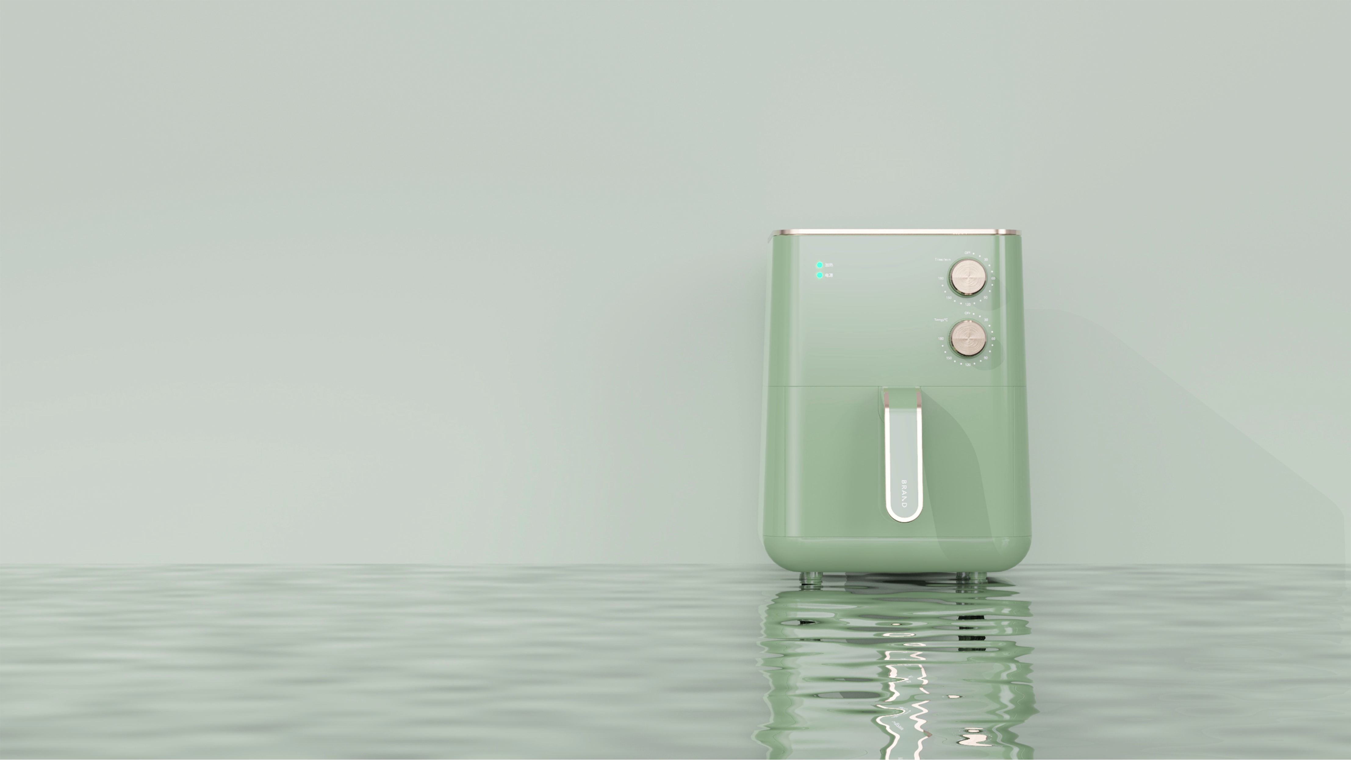 Air fryer，Light retro design，Kitchen appliances，Light Retro Air Fryer，product design，