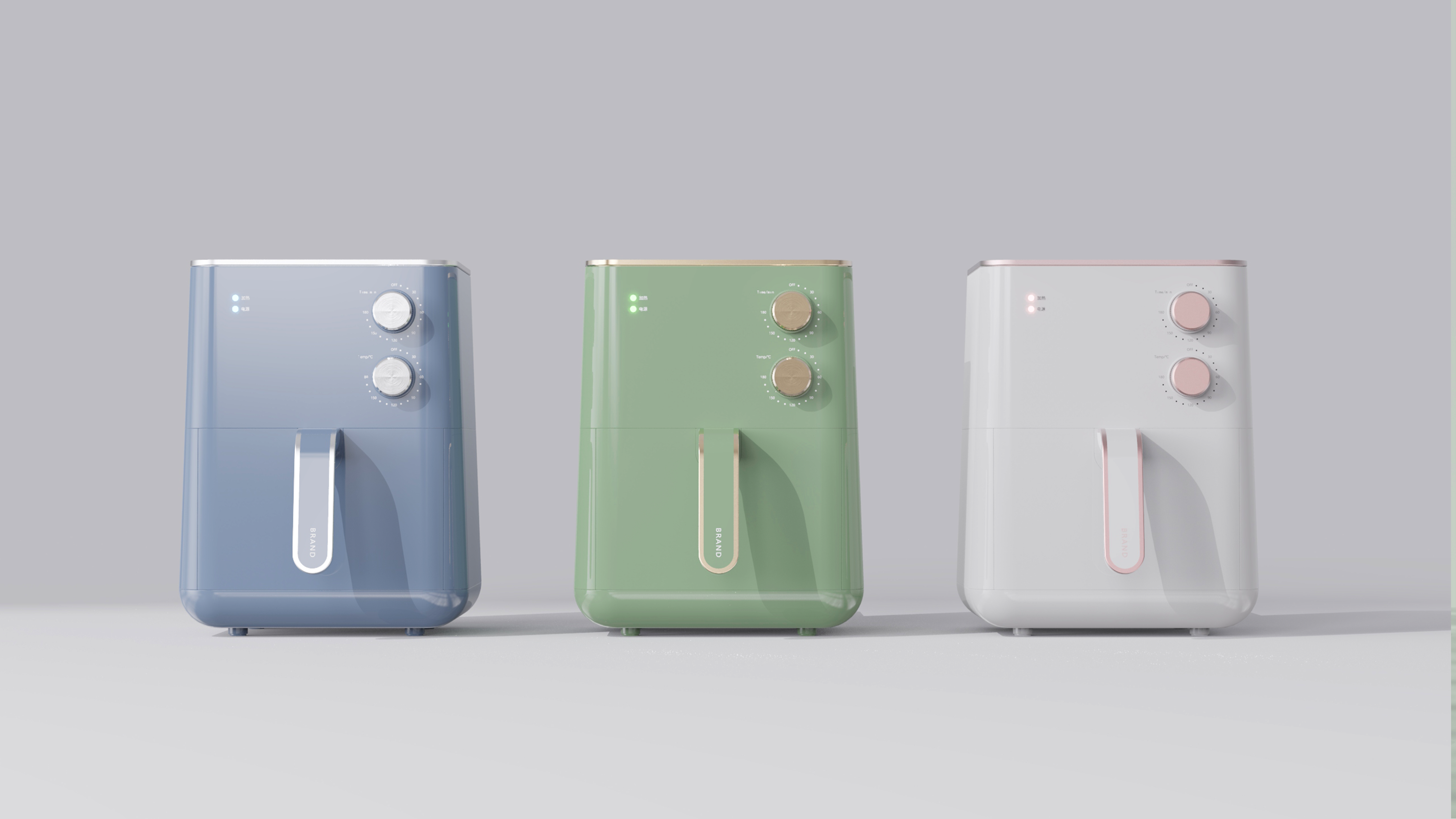 Air fryer，Light retro design，Kitchen appliances，Light Retro Air Fryer，product design，