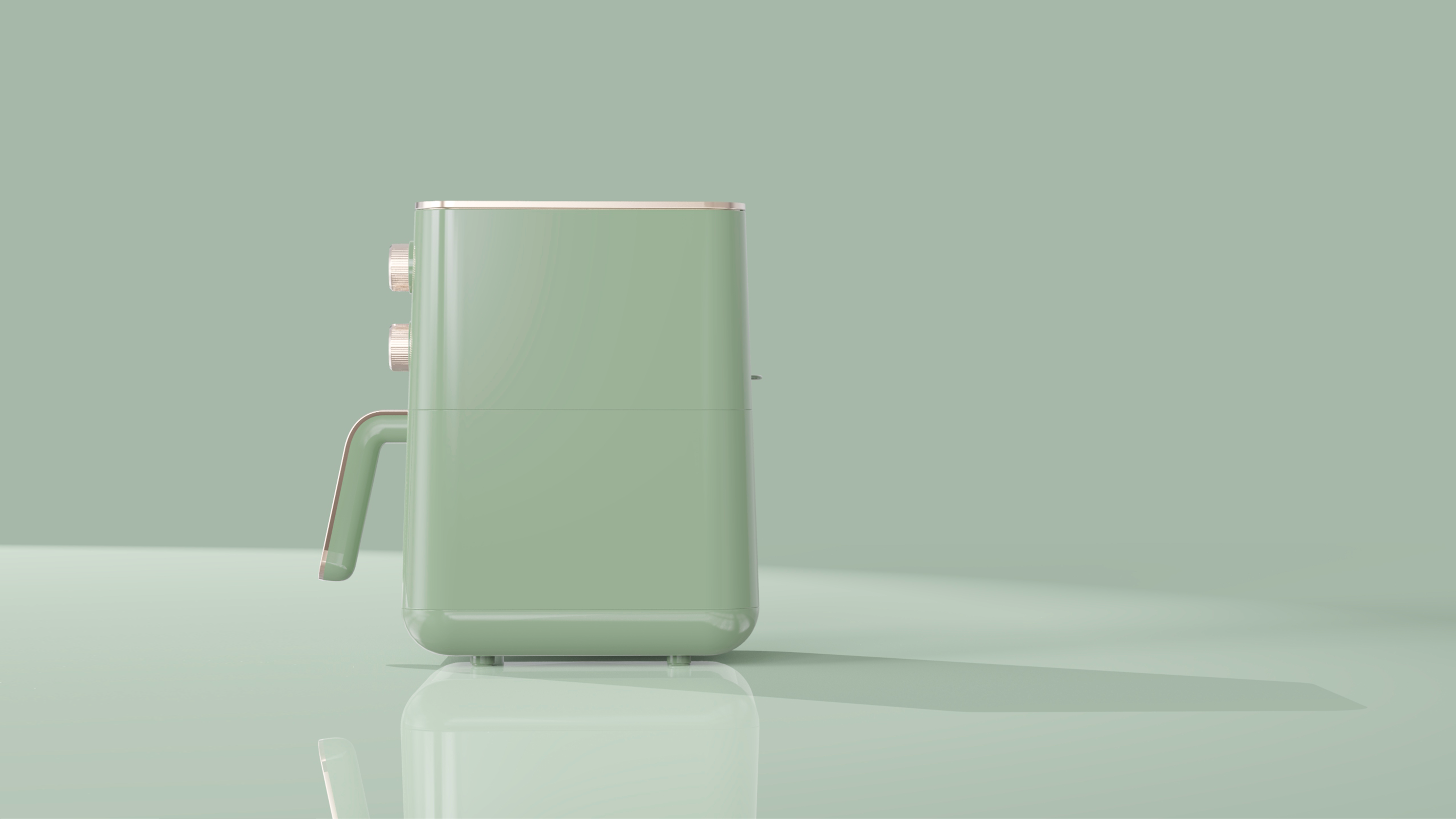 Air fryer，Light retro design，Kitchen appliances，Light Retro Air Fryer，product design，