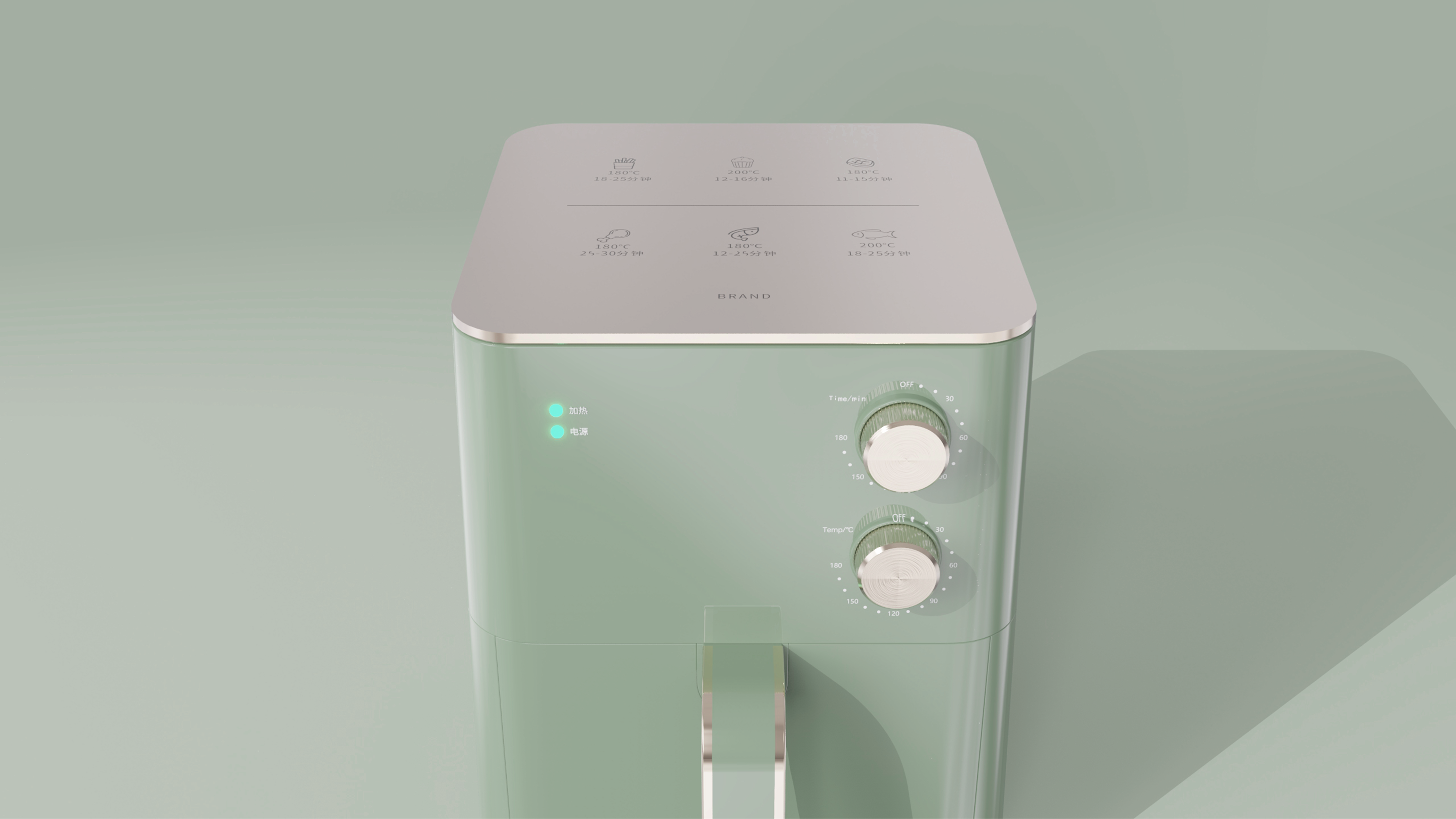 Air fryer，Light retro design，Kitchen appliances，Light Retro Air Fryer，product design，