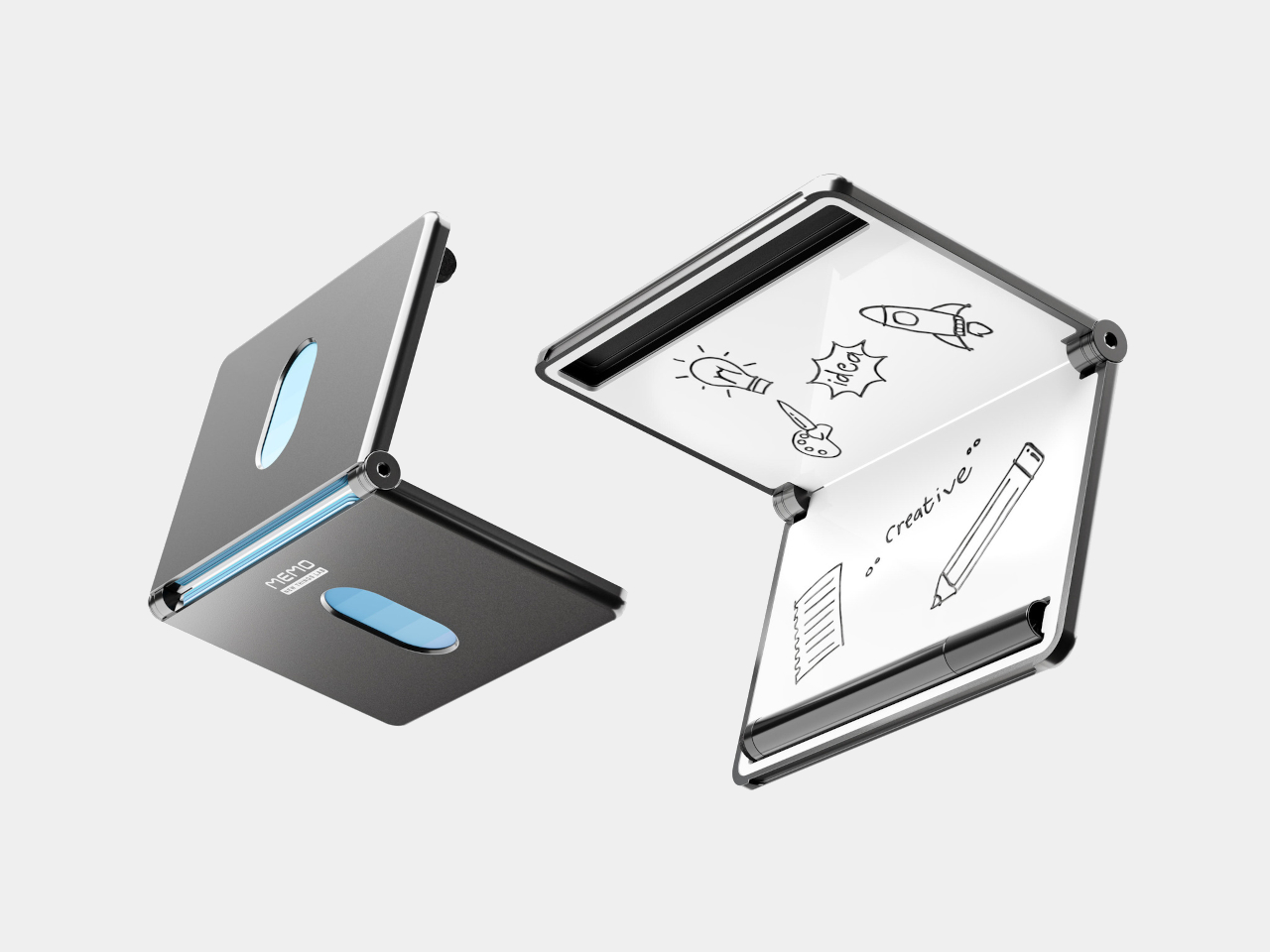 MEMO Whiteboard Wallet，Aluminum card package，erasable whiteboard，Portable card case，RFID anti-theft，