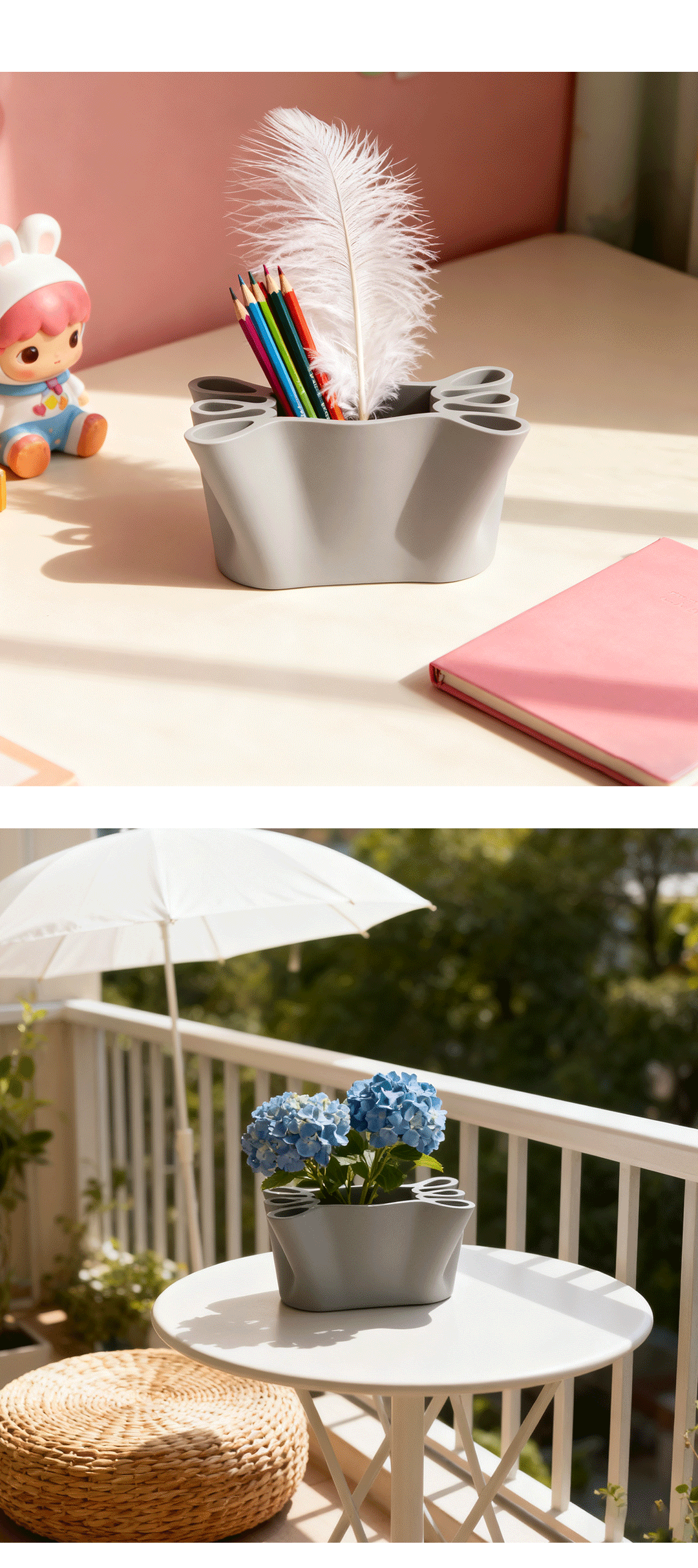 Cement pen holder，Original ornaments，Creative pocket design，