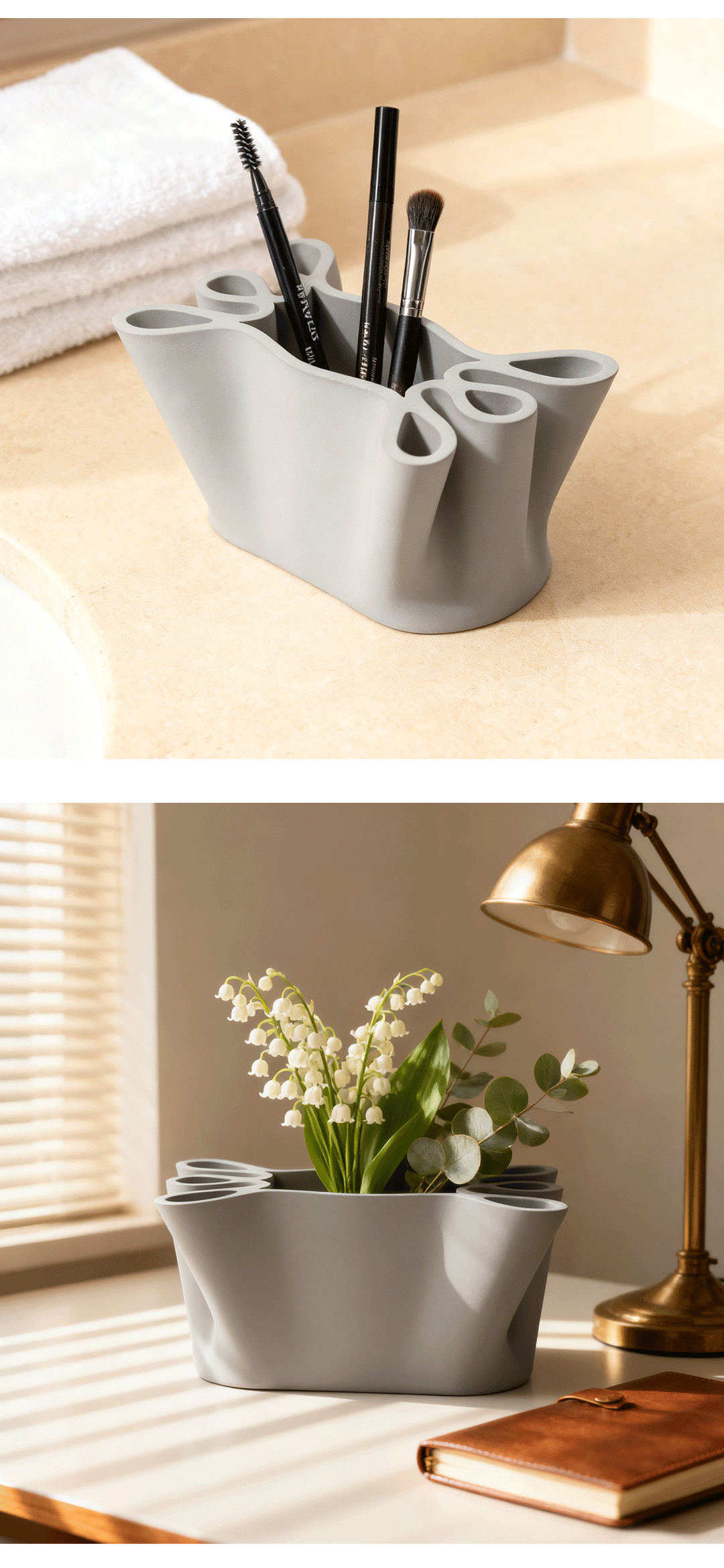 Cement pen holder，Original ornaments，Creative pocket design，