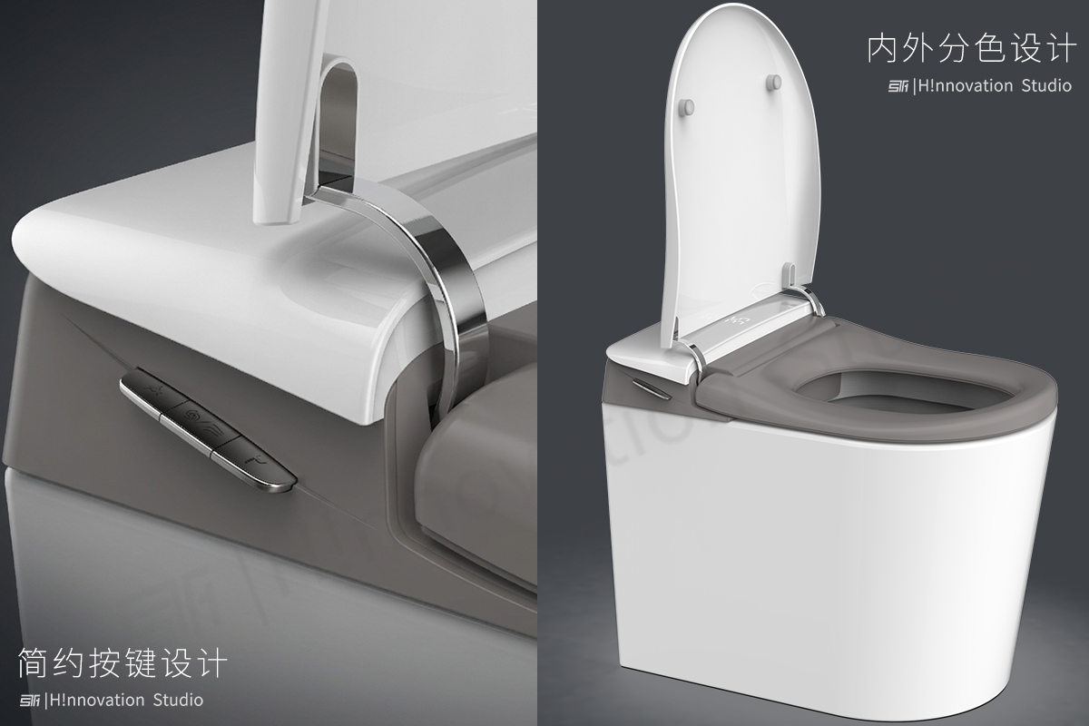 Intelligent toilet，Original design，Mass production products，Large-sized apartment，Smart home，bathroom，Design case，