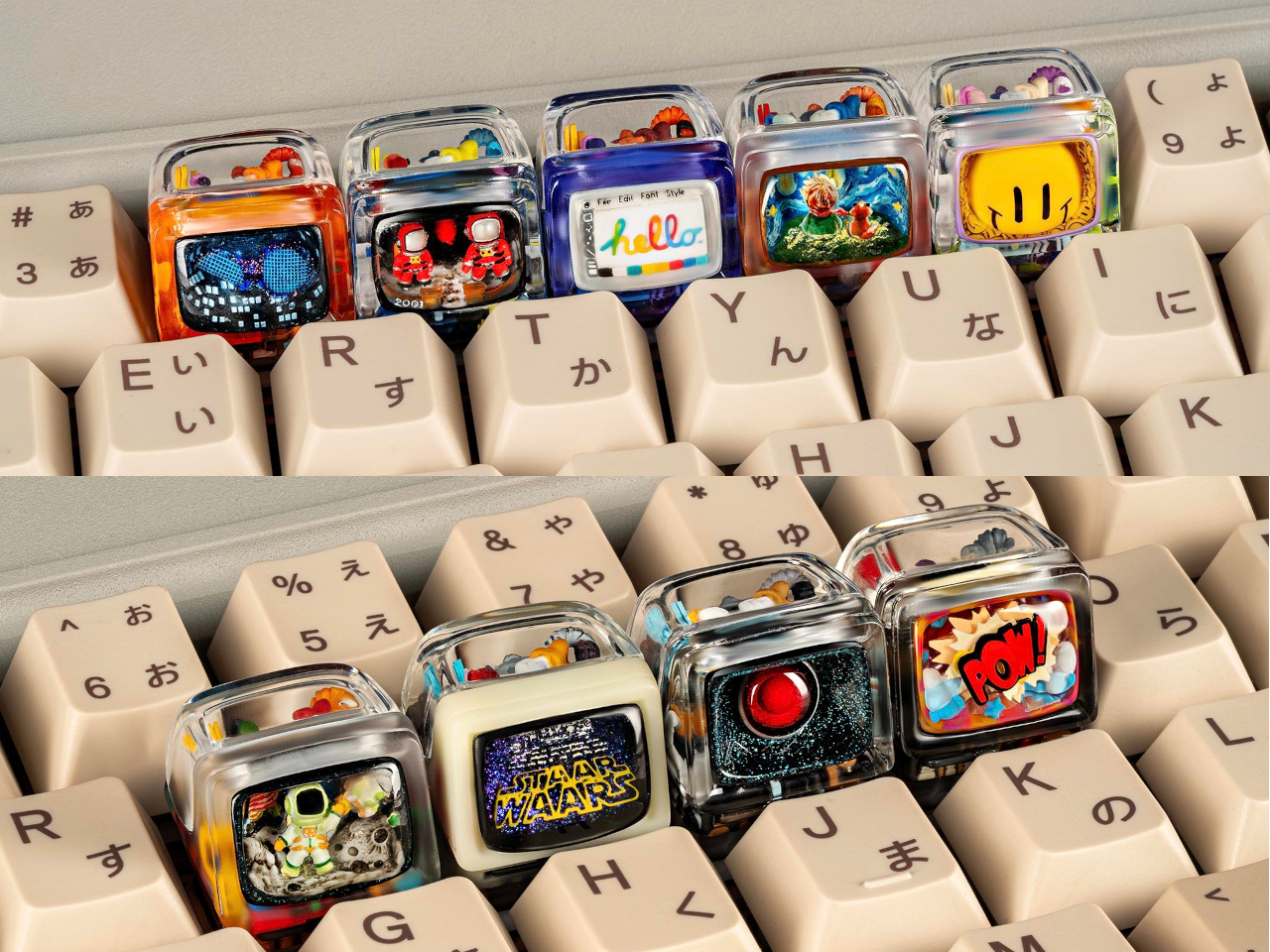 Handmade art keycap，Jelly Key，Digital，electronic product，