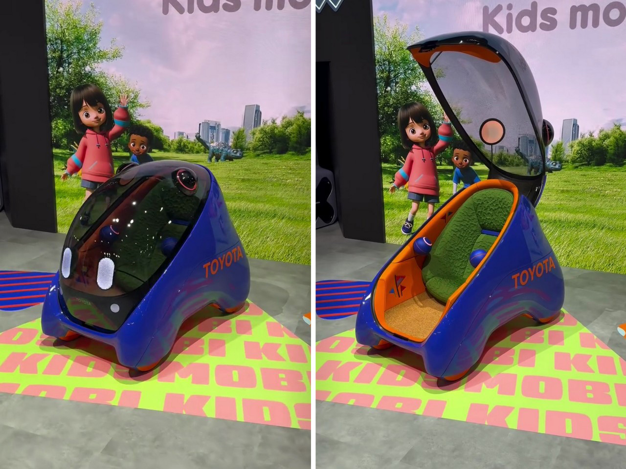 Toyota，Fully autonomous electric concept car，MOBI，children，